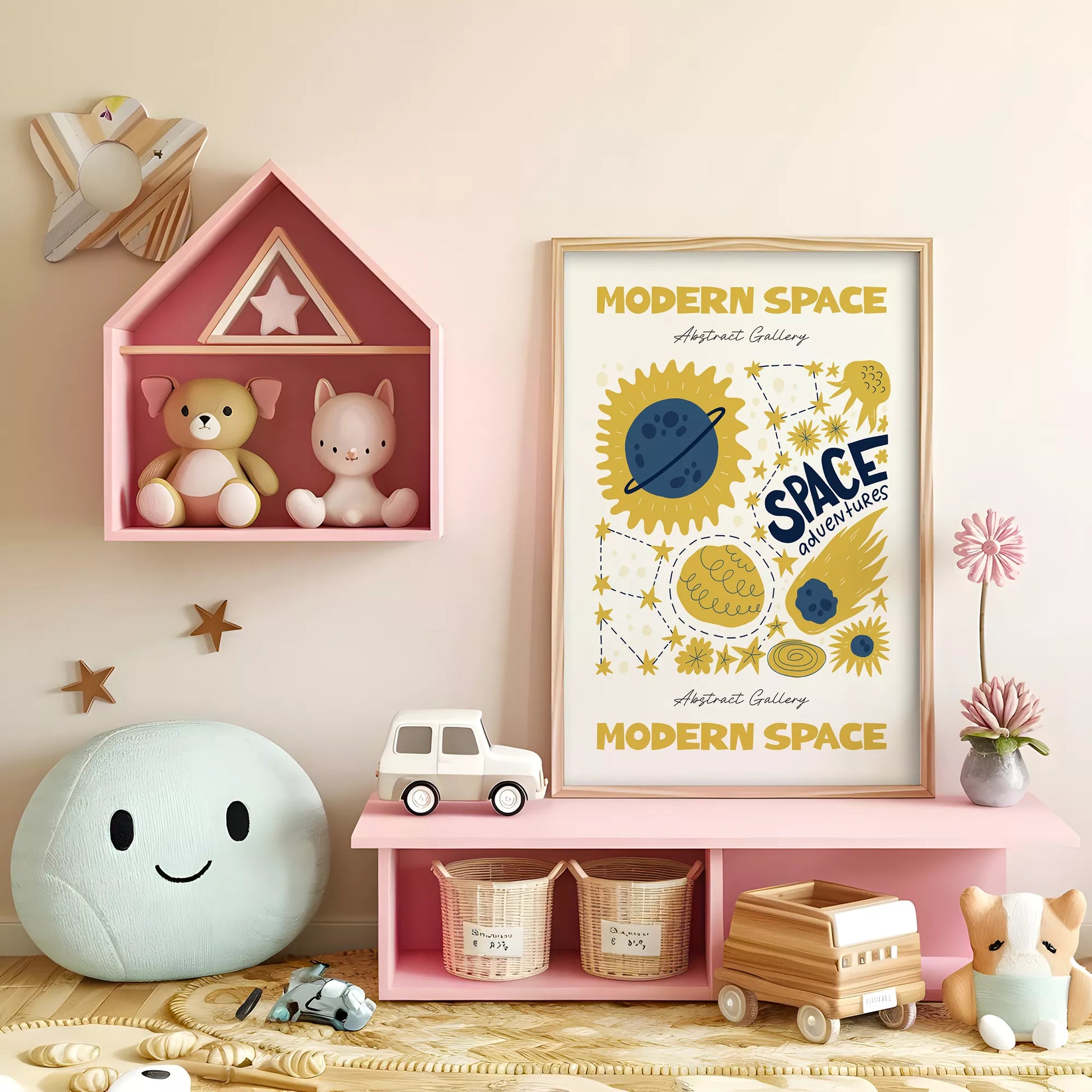 モダンスペース抽象画宇宙冒険アートポスター 現代アート壁装飾