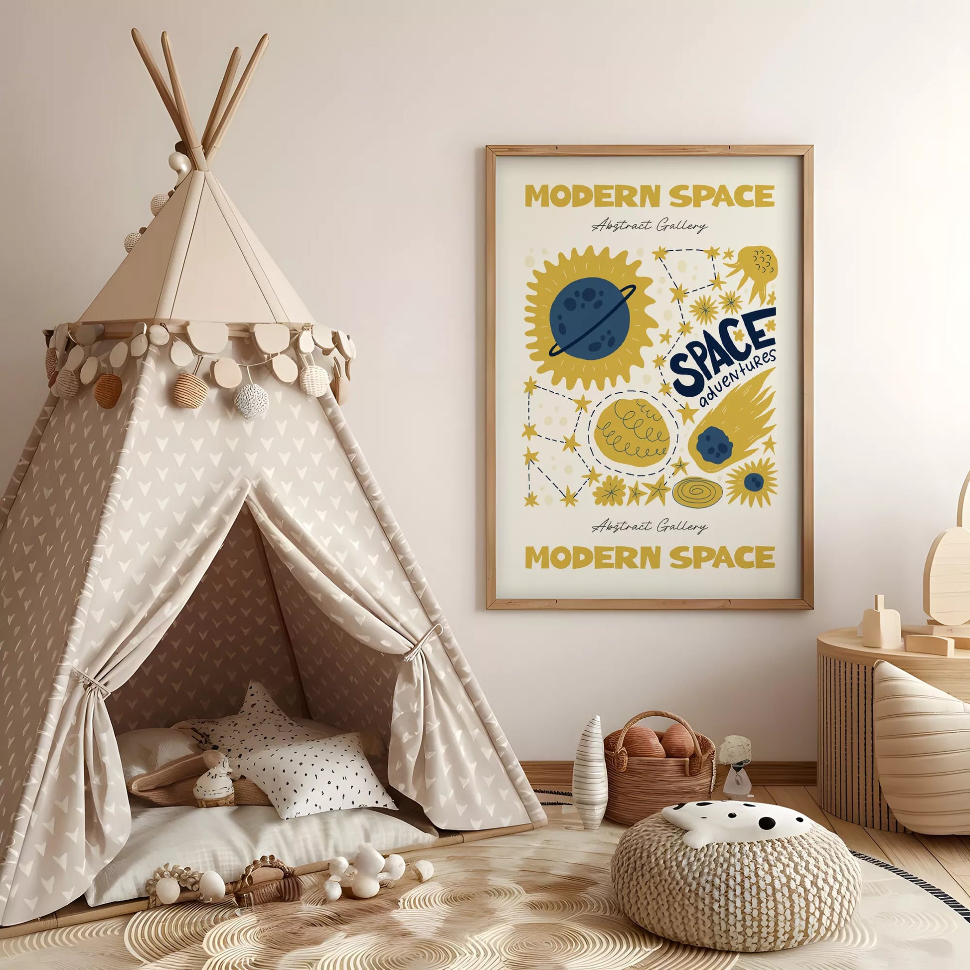 モダンスペース抽象画宇宙冒険アートポスター 現代アート壁装飾