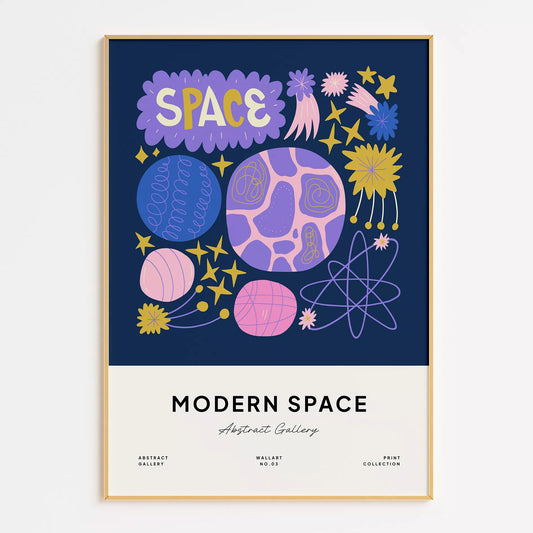 モダンスペース抽象画惑星星座アートポスター 現代アート壁装飾