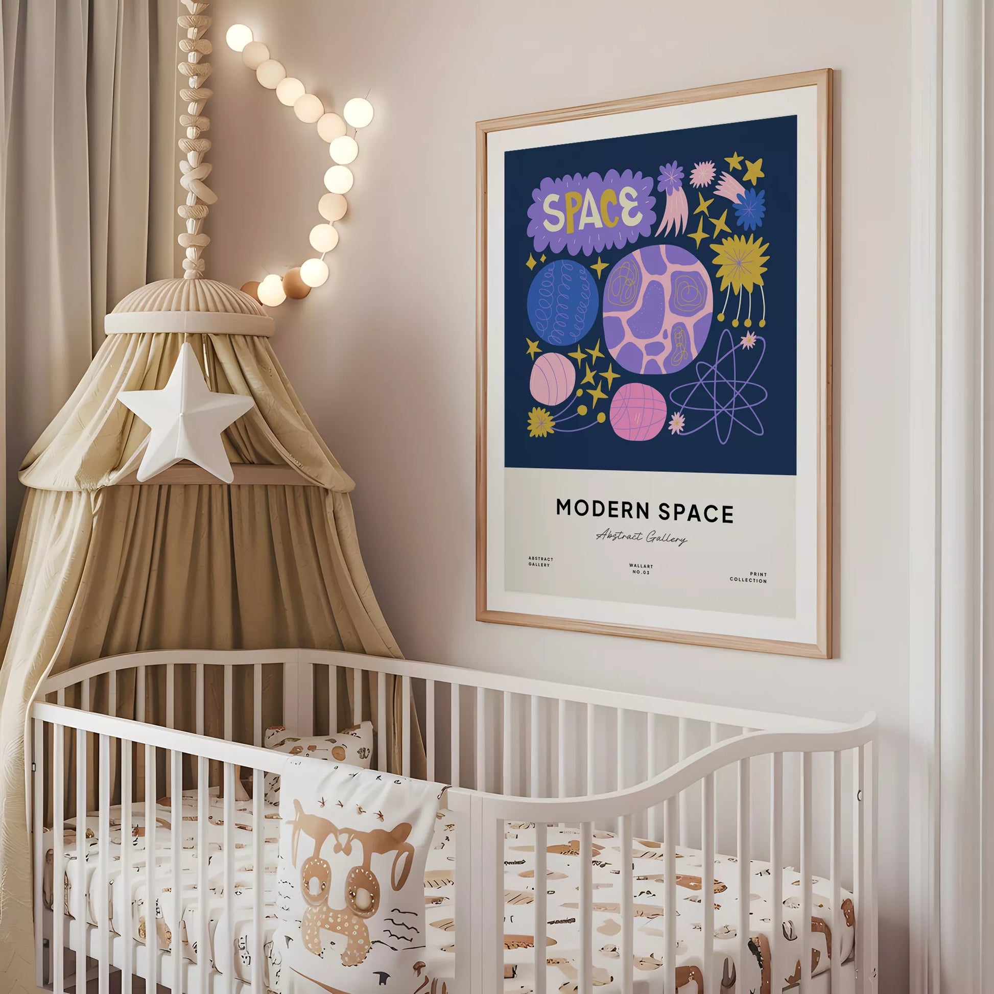 モダンスペース抽象画惑星星座アートポスター 現代アート壁装飾