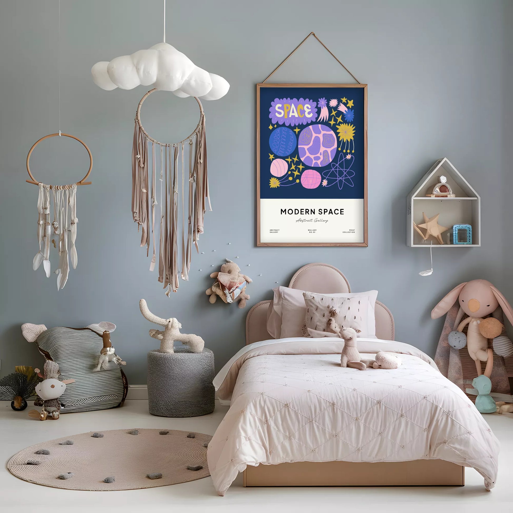 モダンスペース抽象画惑星星座アートポスター 現代アート壁装飾