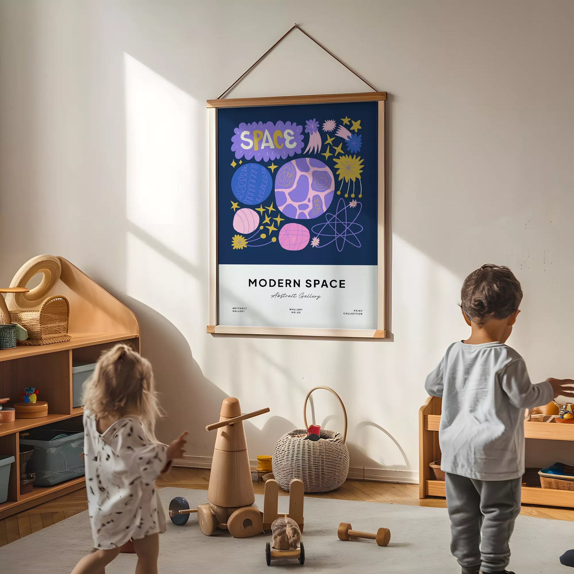 モダンスペース抽象画惑星星座アートポスター 現代アート壁装飾