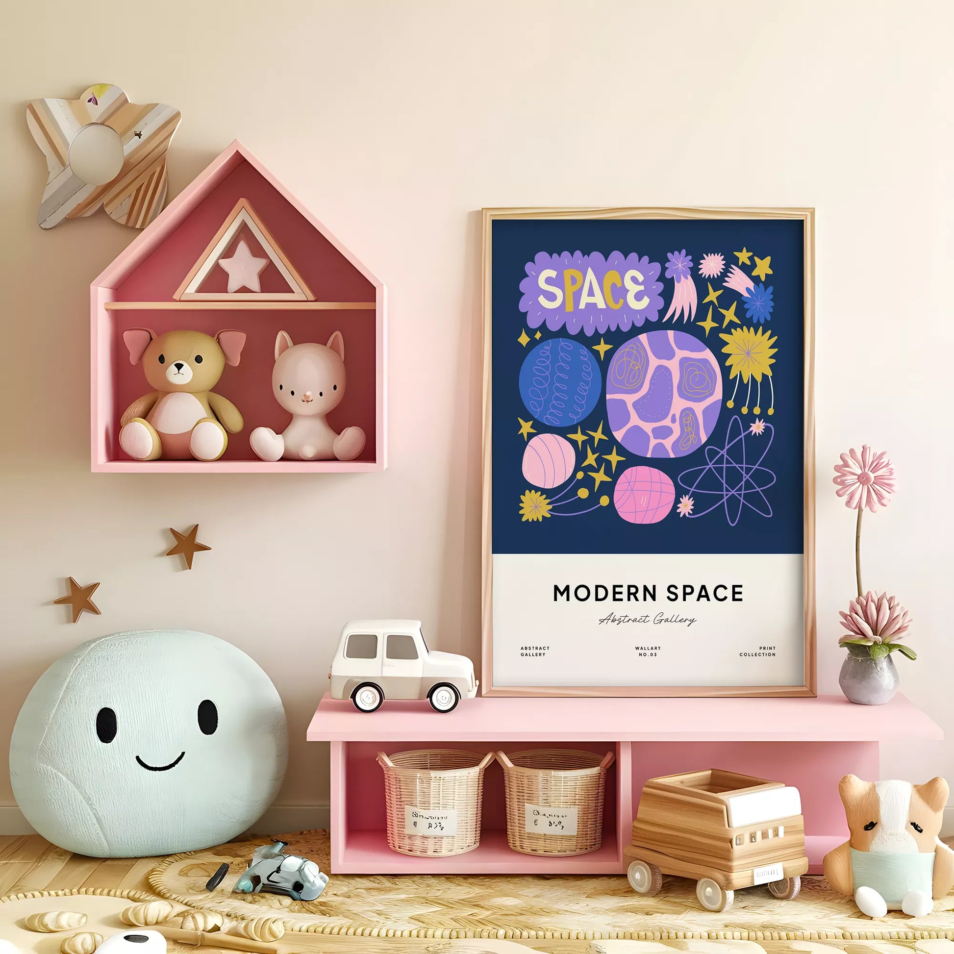 モダンスペース抽象画惑星星座アートポスター 現代アート壁装飾