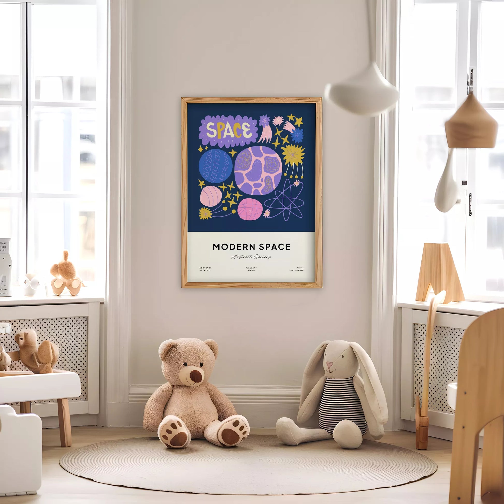 モダンスペース抽象画惑星星座アートポスター 現代アート壁装飾