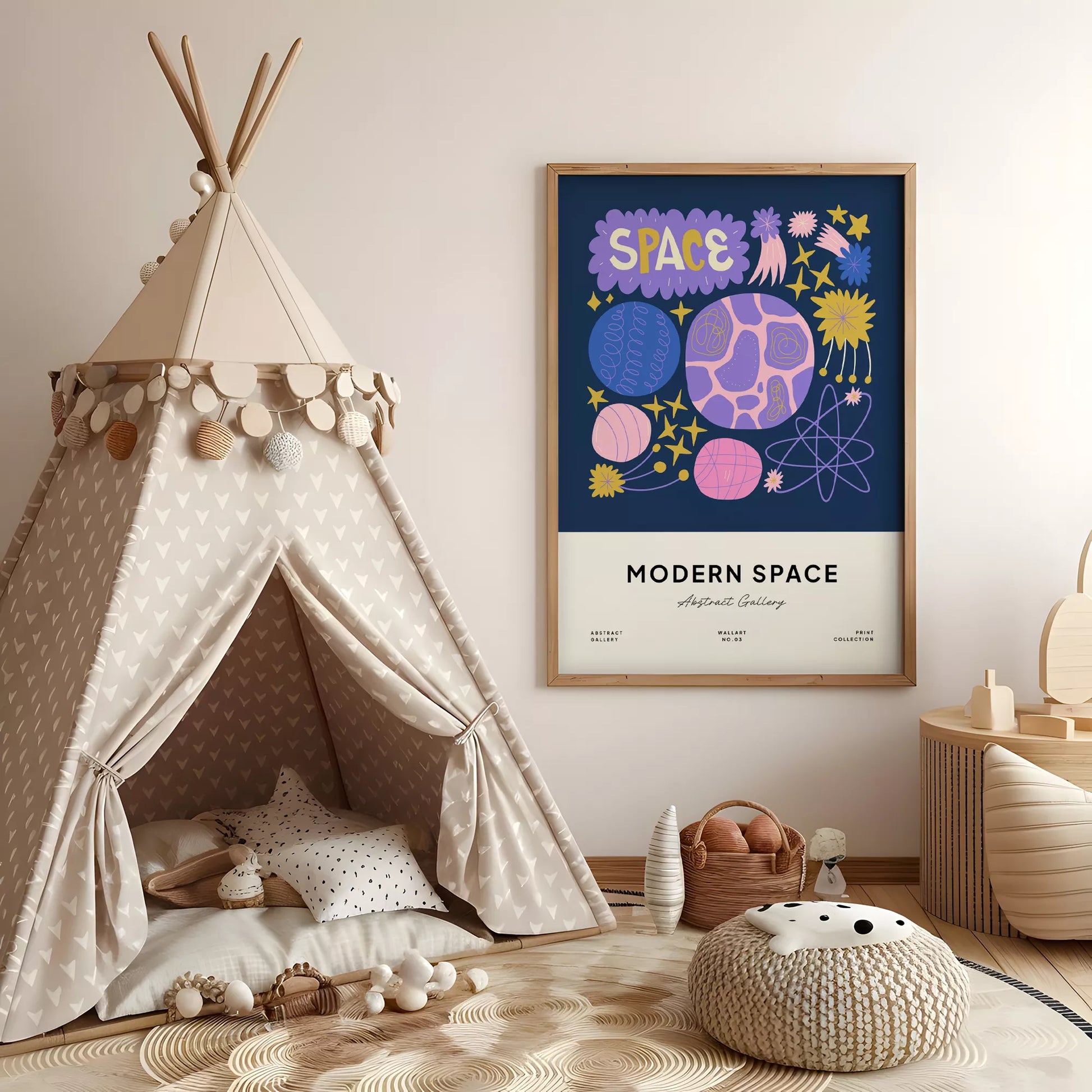 モダンスペース抽象画惑星星座アートポスター 現代アート壁装飾