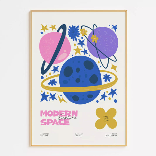 モダンスペース惑星星座ボタニカルキッズポスター子供部屋壁装飾