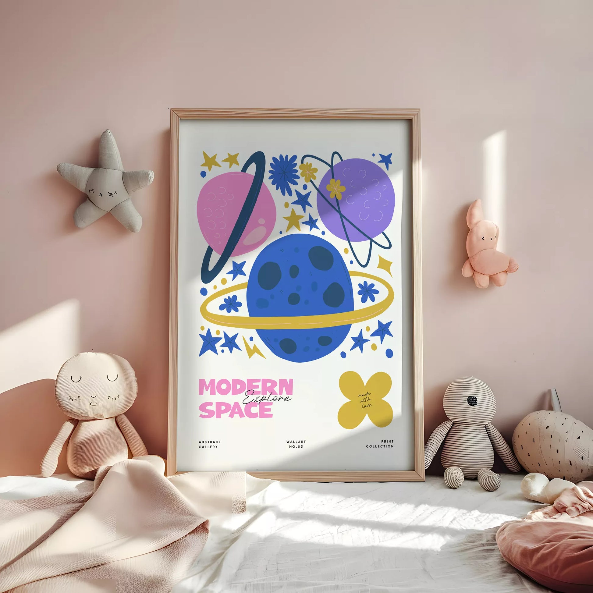 モダンスペース惑星星座ボタニカルキッズポスター子供部屋壁装飾