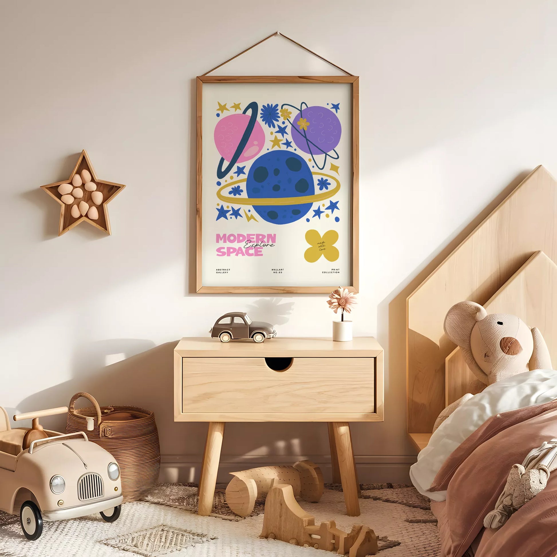 モダンスペース惑星星座ボタニカルキッズポスター子供部屋壁装飾