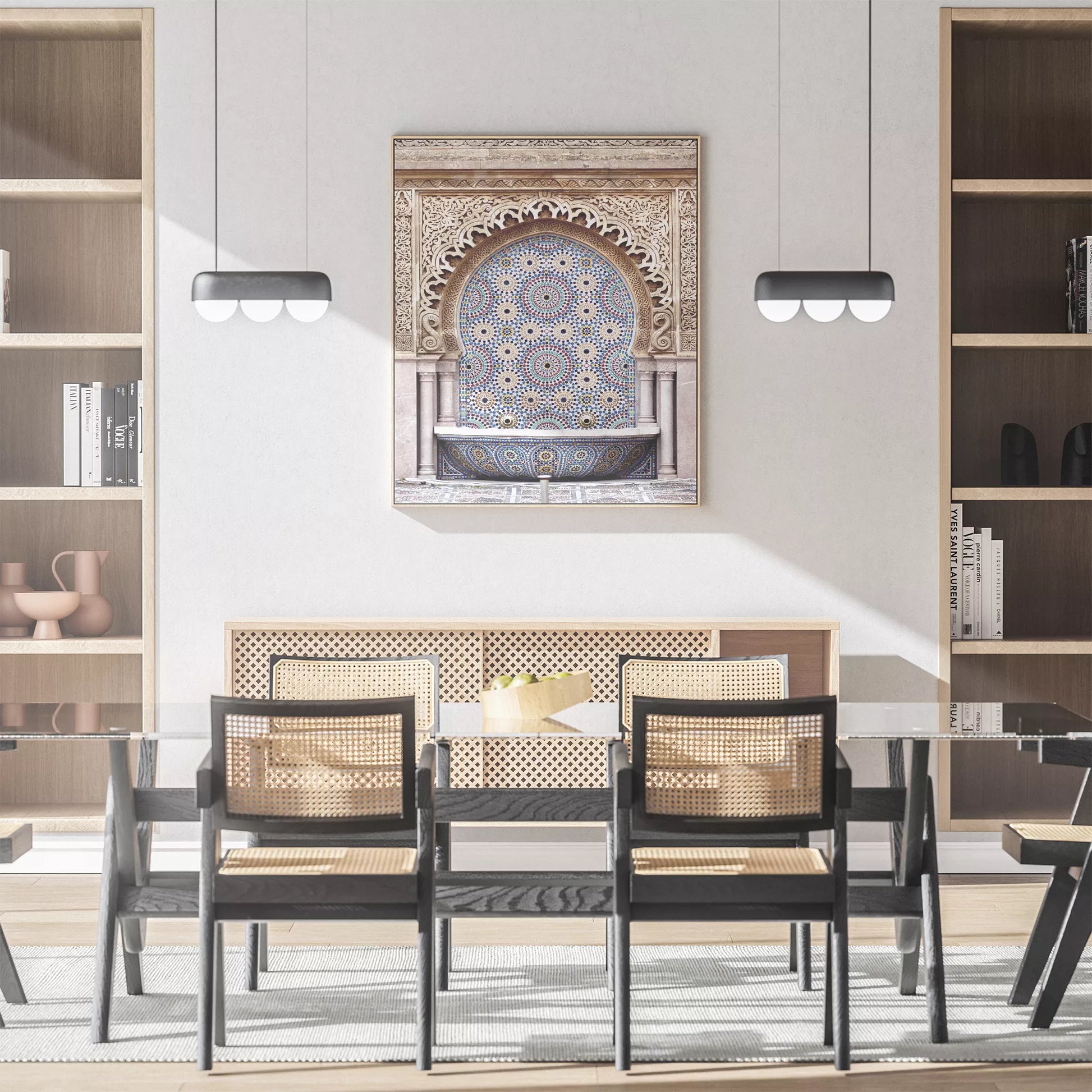 モロッコ風モザイクアートのインテリアポスター、エレガントな装飾と伝統的なデザイン