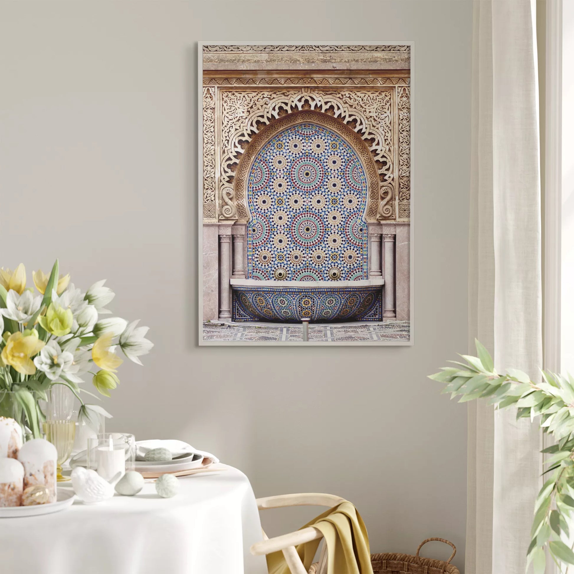 モロッコ風モザイクアートのインテリアポスター、エレガントな装飾と伝統的なデザイン