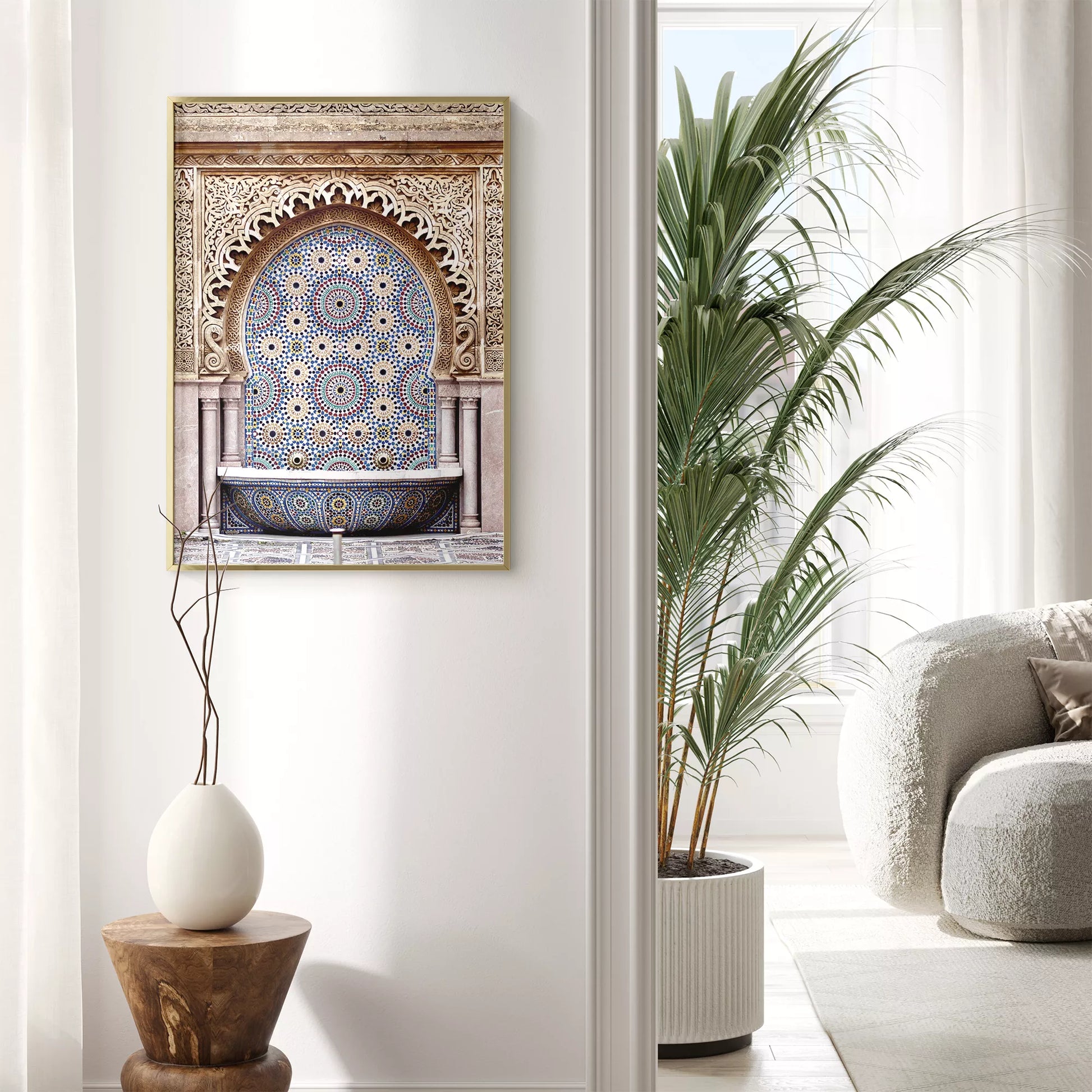 モロッコ風モザイクアートのインテリアポスター、エレガントな装飾と伝統的なデザイン