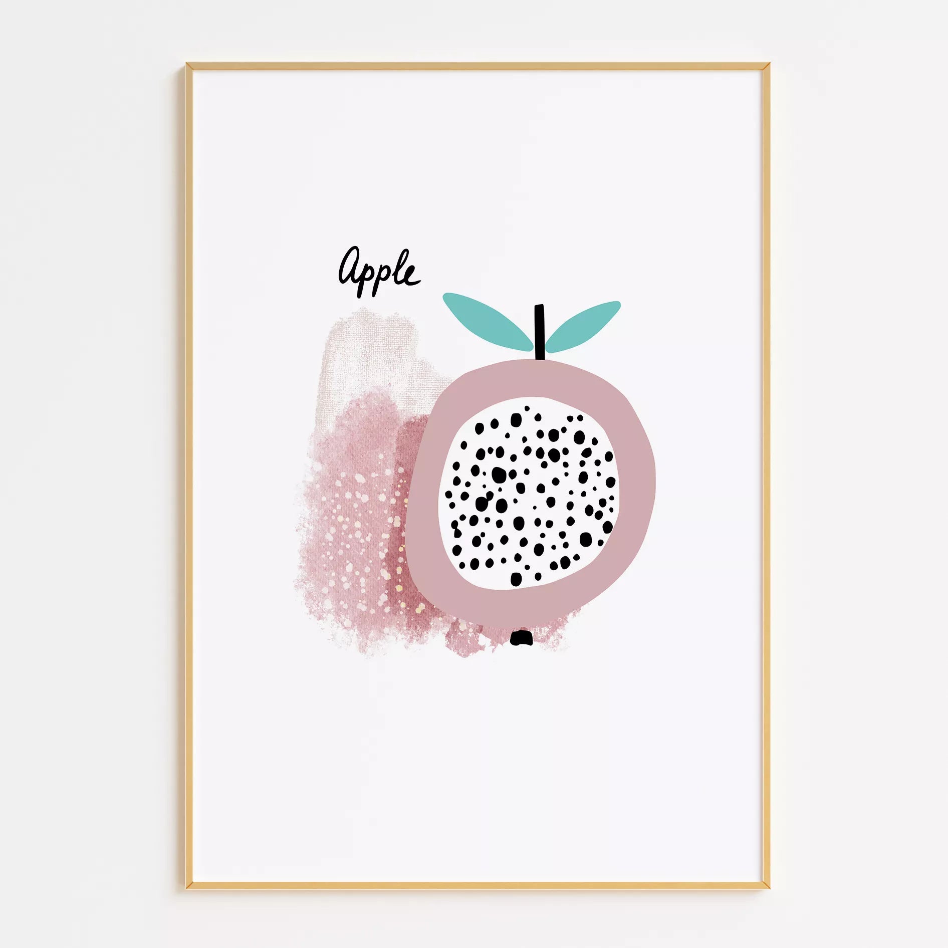 北欧モダンアップルデザインのアートポスター 子供部屋装飾