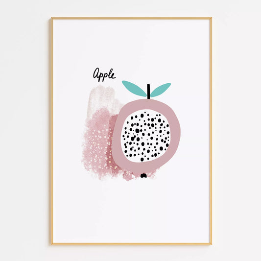 北欧モダンアップルデザインのアートポスター 子供部屋装飾