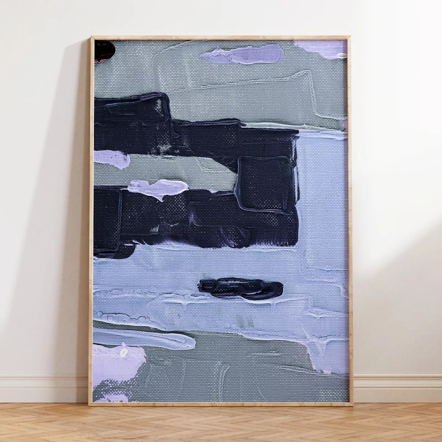 北欧ブルーの抽象画壁掛けアートポスター