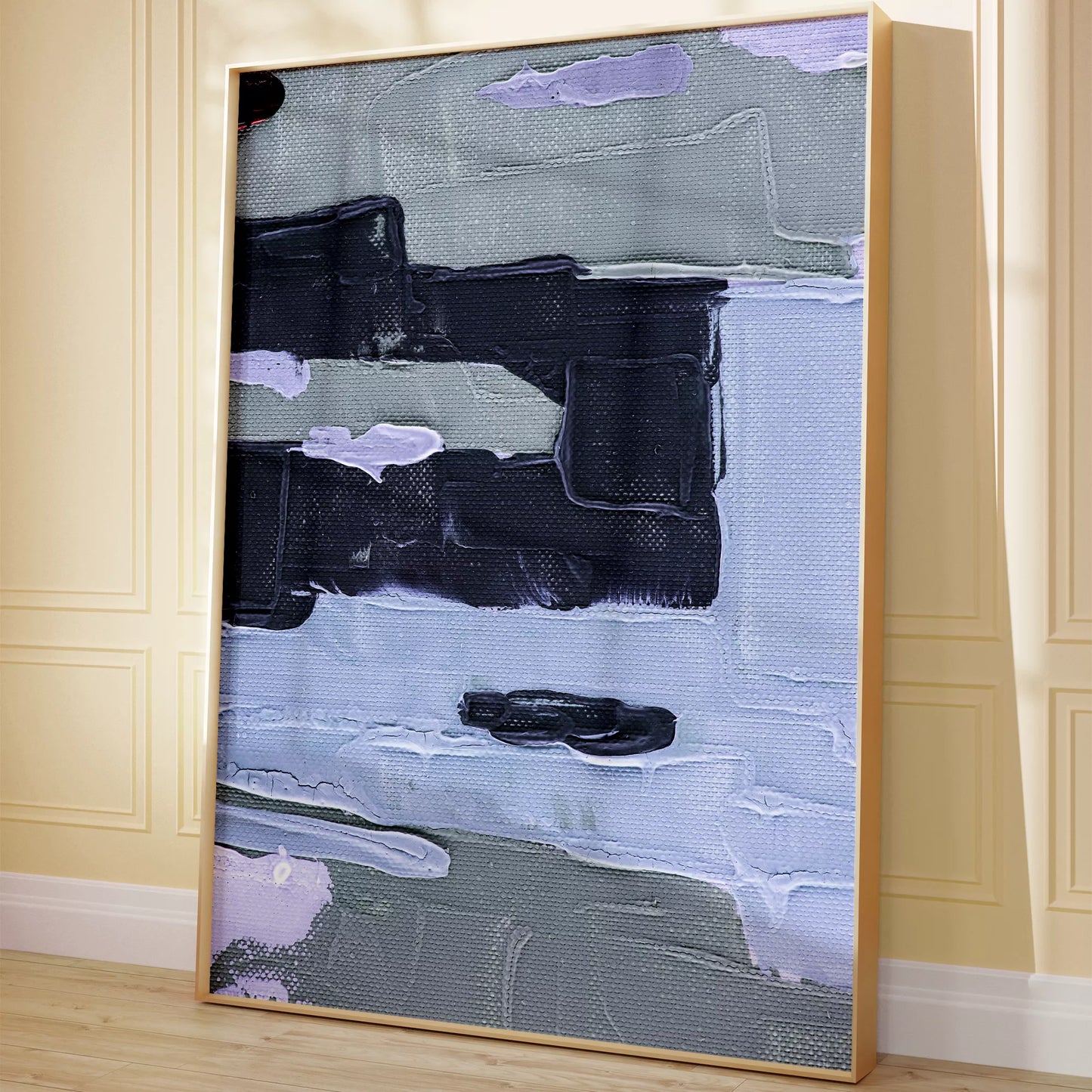 北欧ブルーの抽象画壁掛けアートポスター