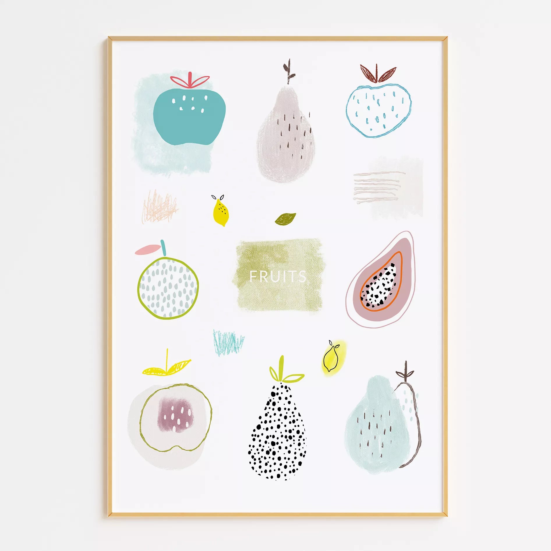 北欧モダンフルーツデザインのアートポスター 壁掛け装飾