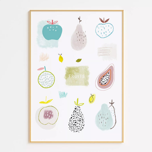 北欧モダンフルーツデザインのアートポスター 壁掛け装飾