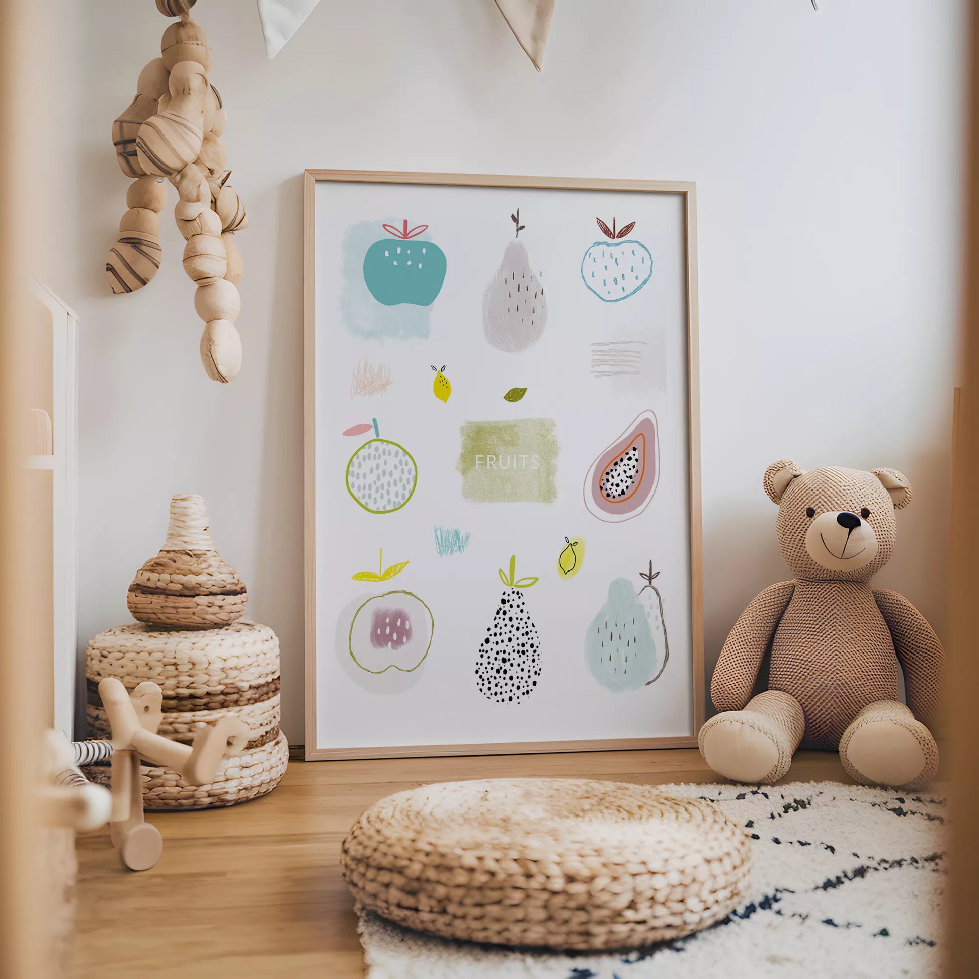 北欧モダンフルーツデザインのアートポスター 壁掛け装飾