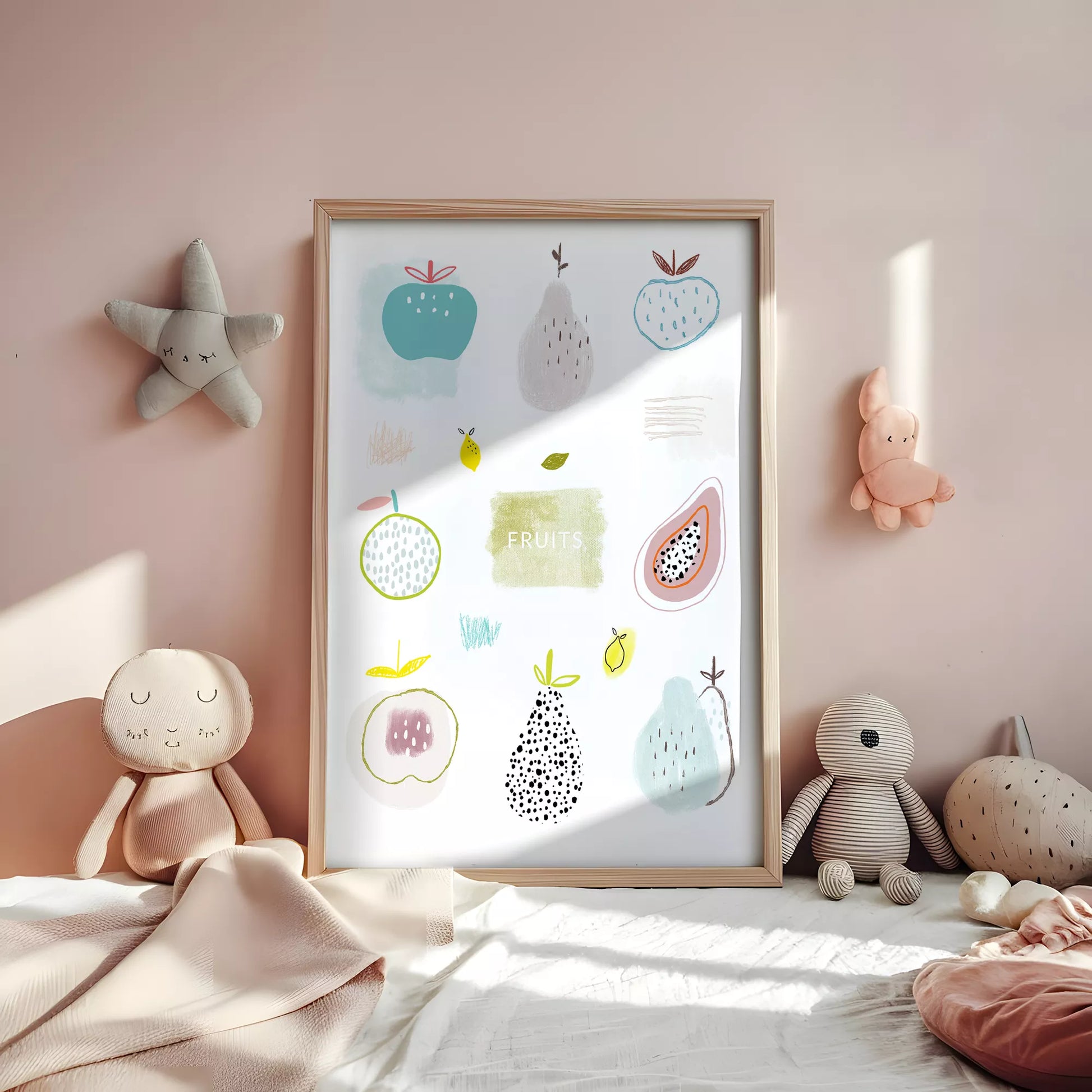 北欧モダンフルーツデザインのアートポスター 壁掛け装飾