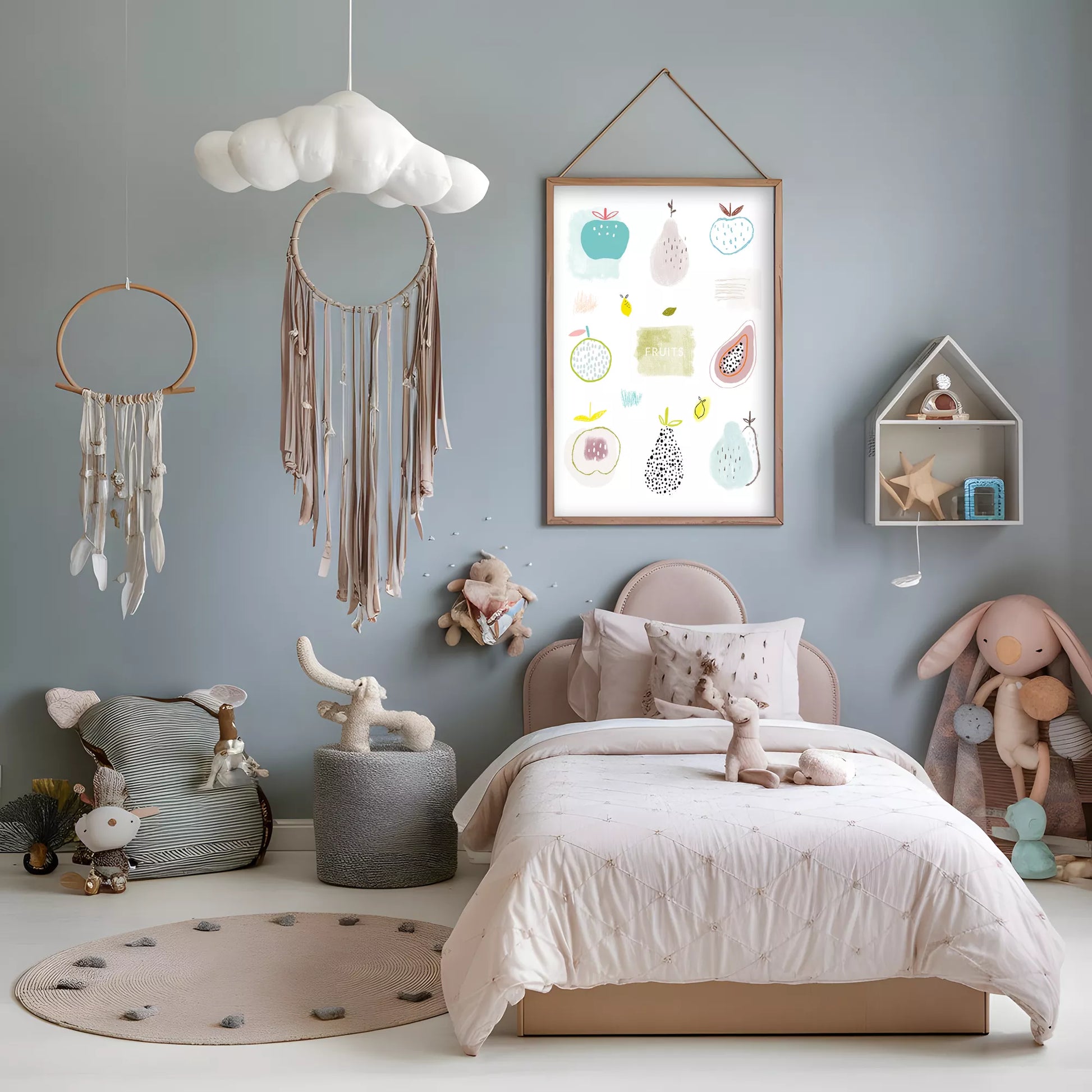 北欧モダンフルーツデザインのアートポスター 壁掛け装飾