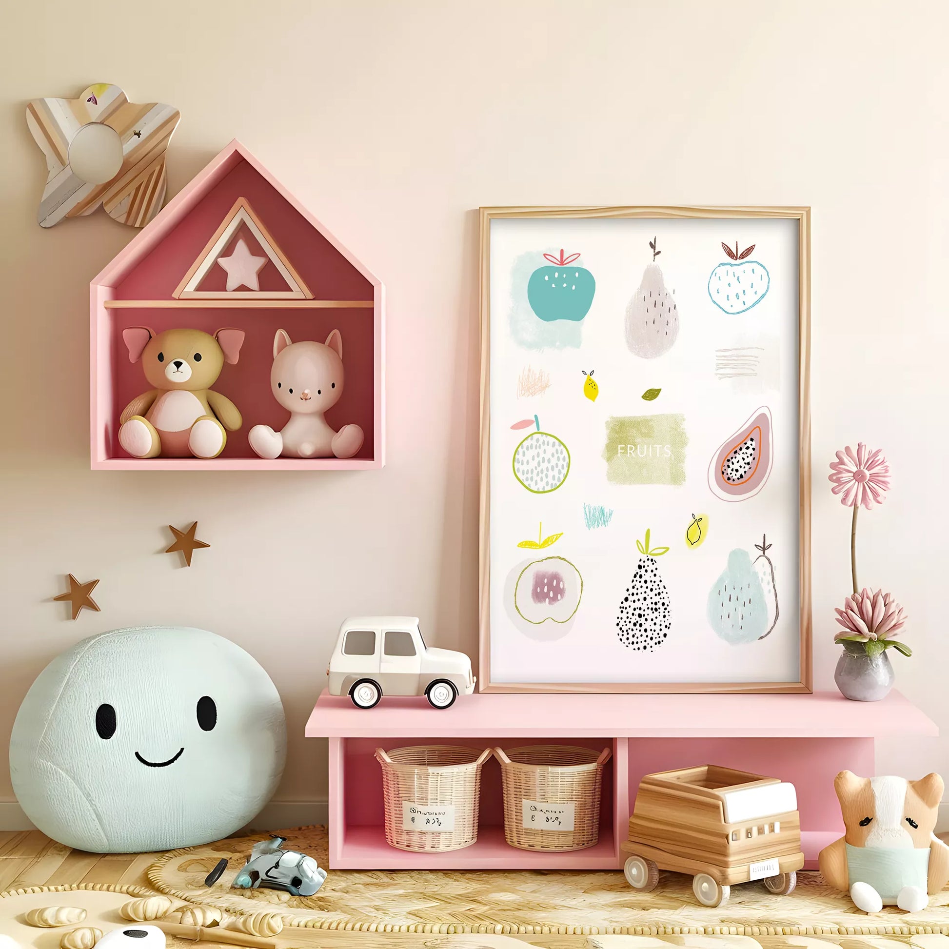 北欧モダンフルーツデザインのアートポスター 壁掛け装飾