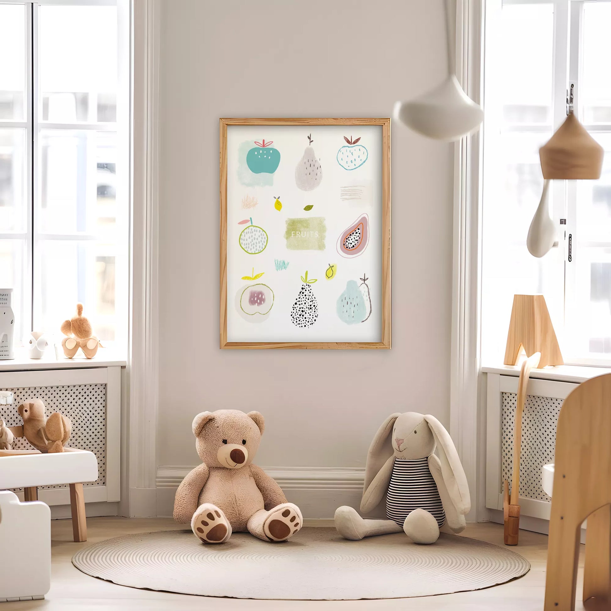 北欧モダンフルーツデザインのアートポスター 壁掛け装飾