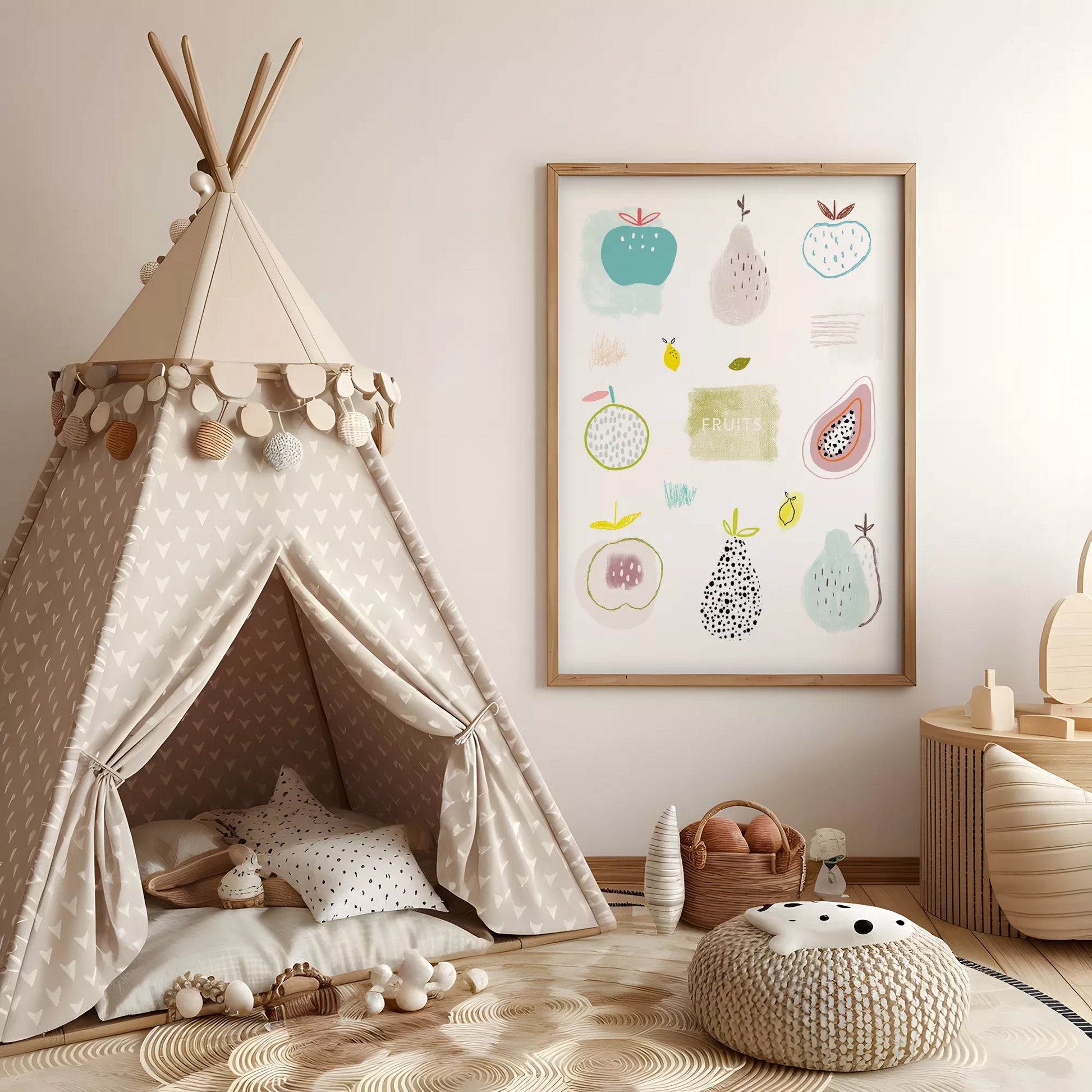 北欧モダンフルーツデザインのアートポスター 壁掛け装飾