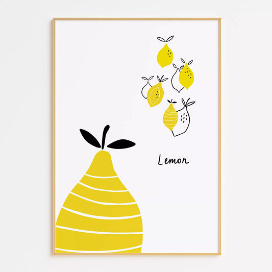 北欧風レモンアートポスター キッチンインテリア