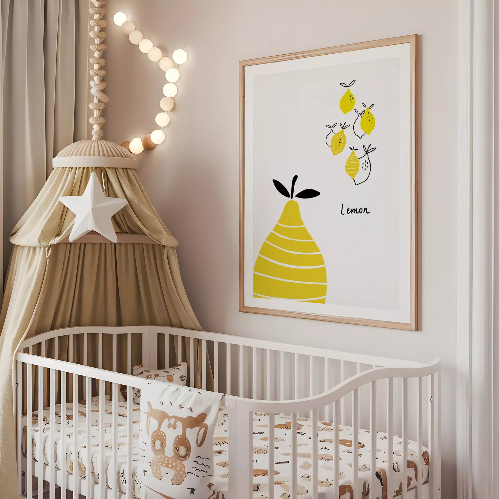 北欧風レモンアートポスター キッチンインテリア