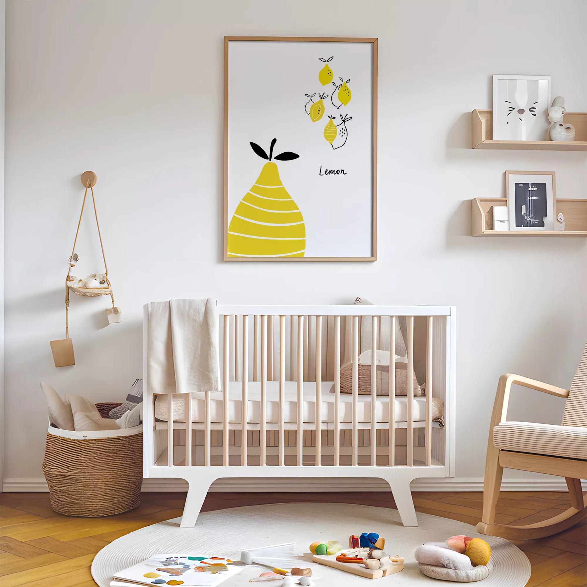 北欧風レモンアートポスター キッチンインテリア