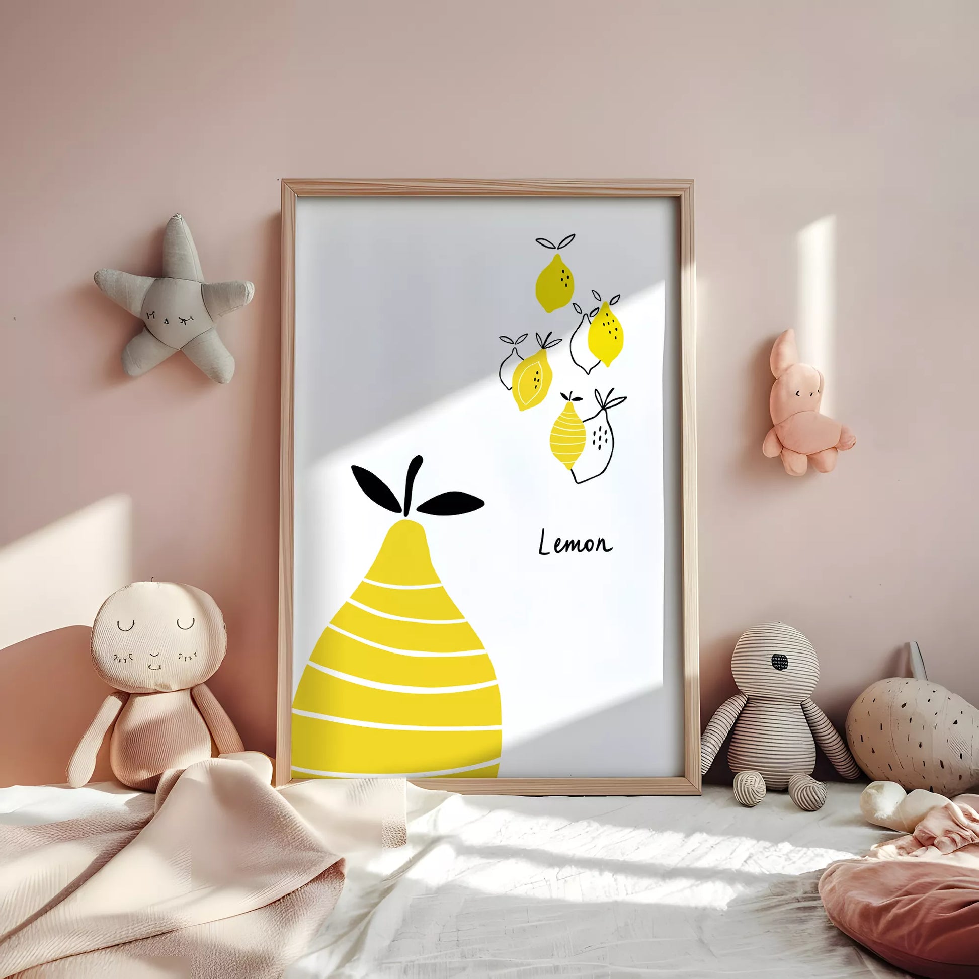 北欧風レモンアートポスター キッチンインテリア