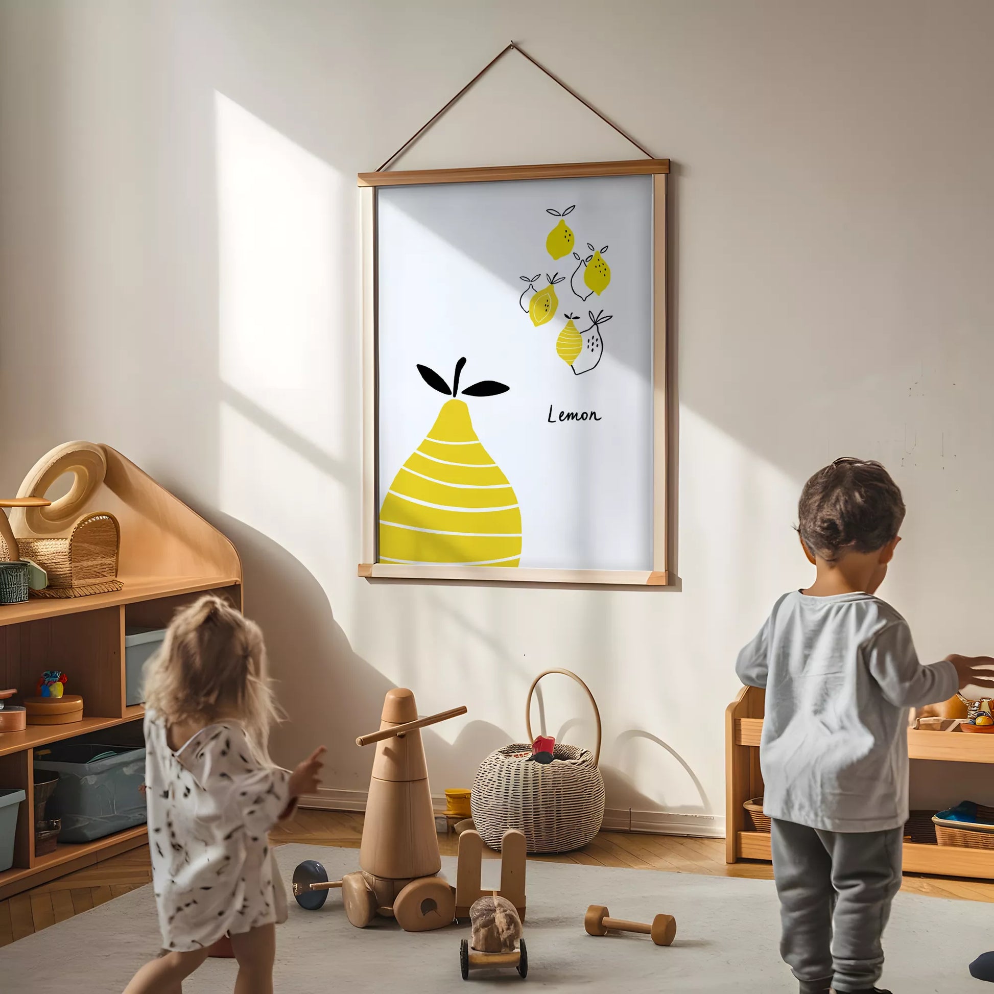 北欧風レモンアートポスター キッチンインテリア