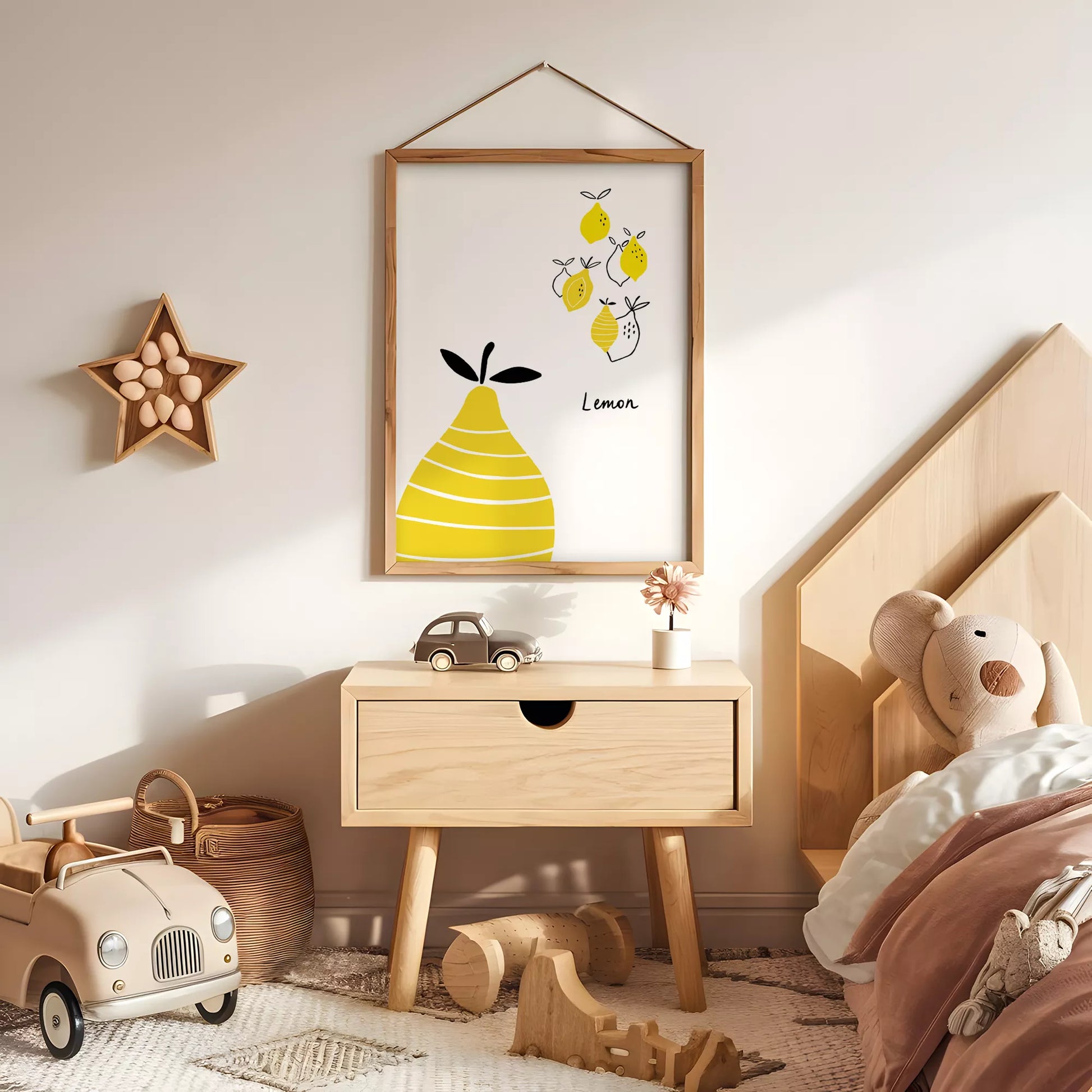 北欧風レモンアートポスター キッチンインテリア