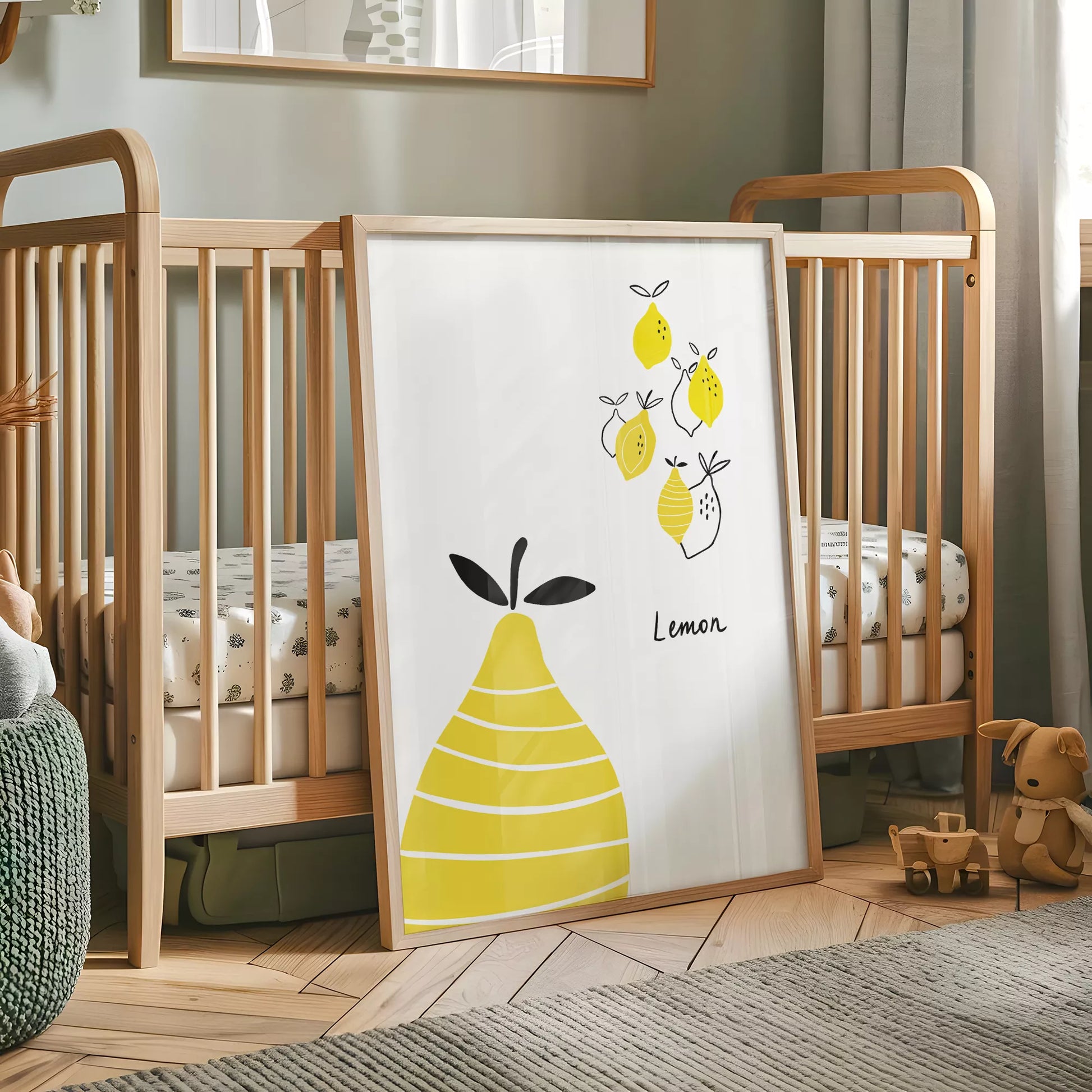 北欧風レモンアートポスター キッチンインテリア