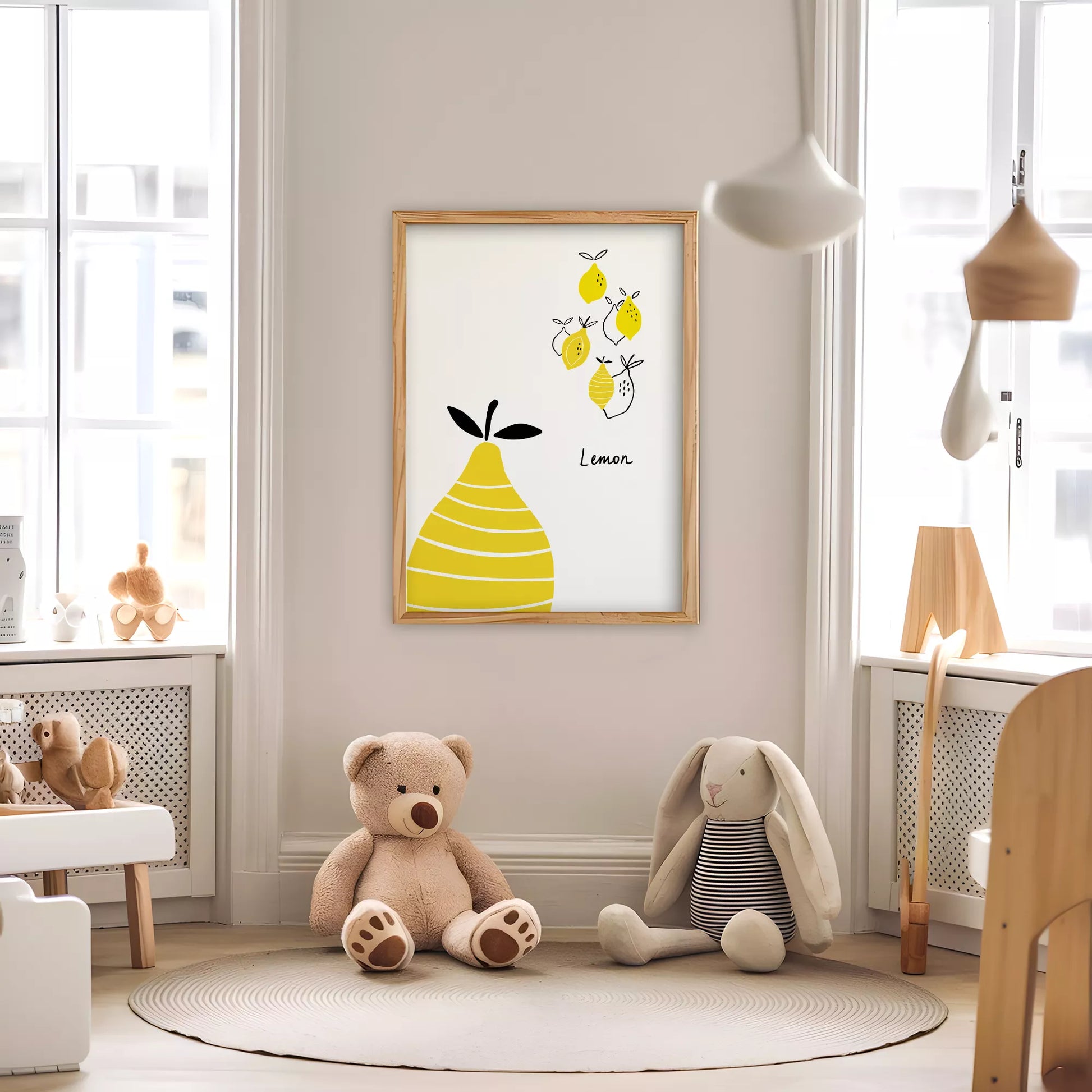 北欧風レモンアートポスター キッチンインテリア