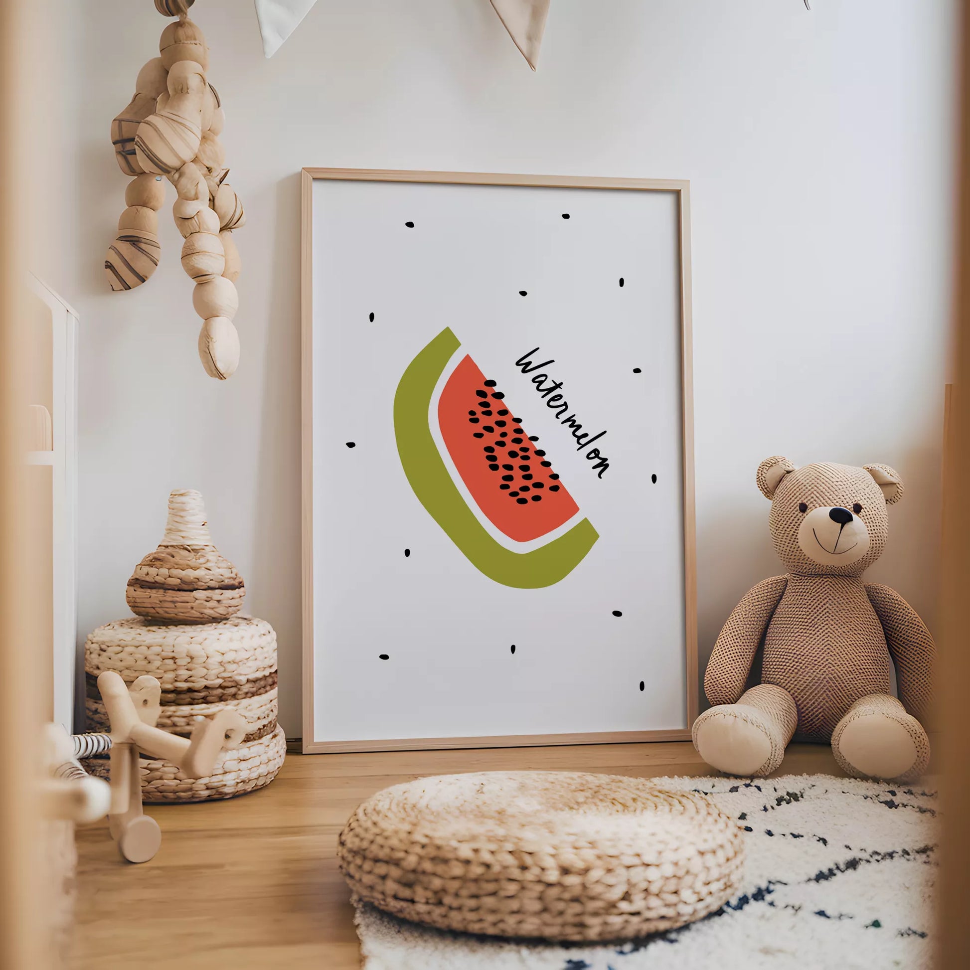 北欧モダンスイカデザインのアートポスター キッチン装飾