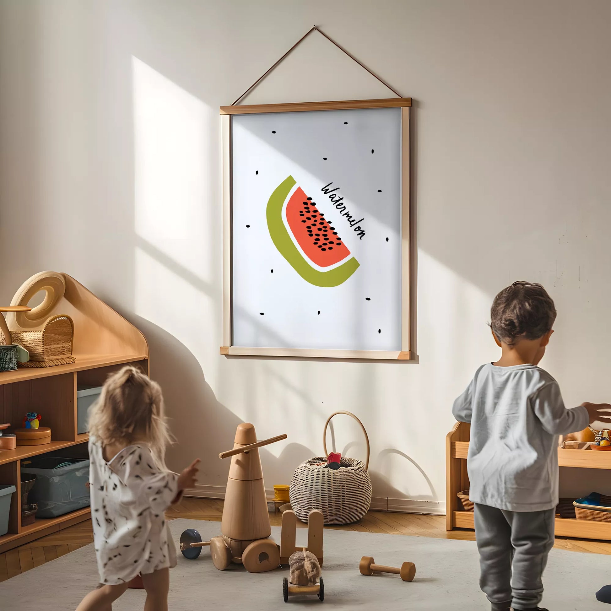 北欧モダンスイカデザインのアートポスター キッチン装飾