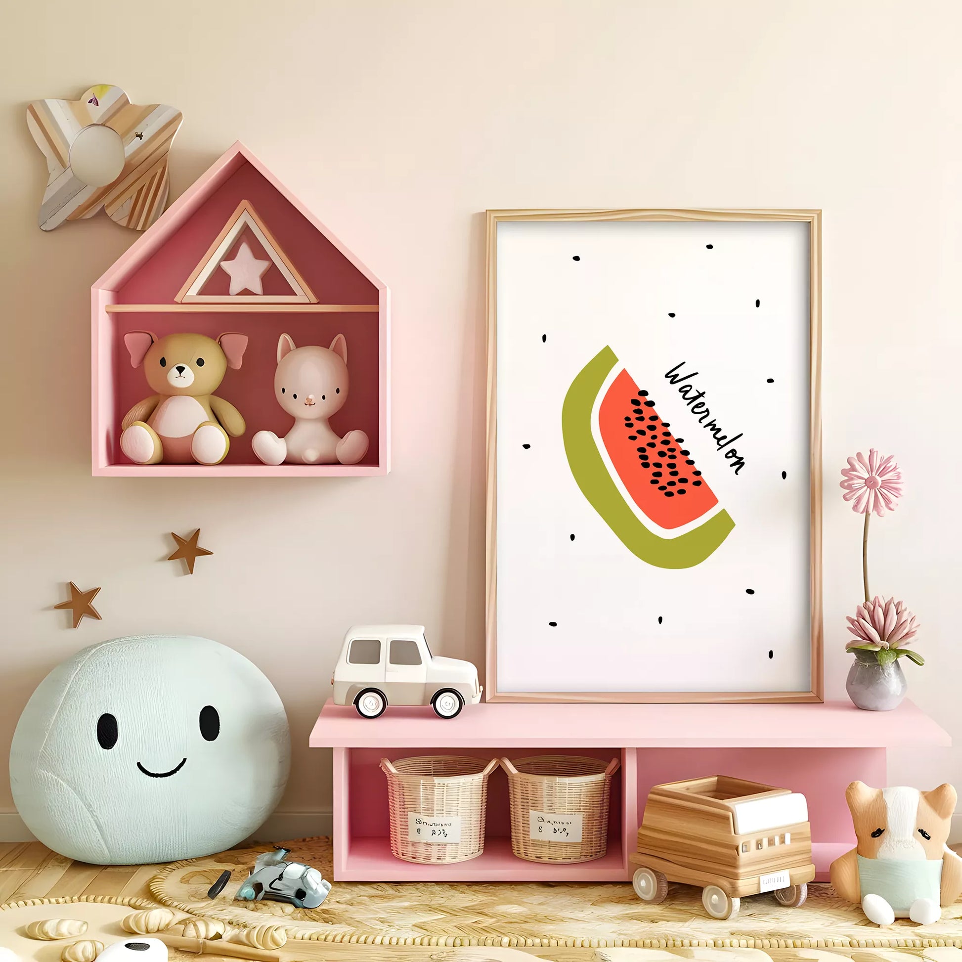 北欧モダンスイカデザインのアートポスター キッチン装飾