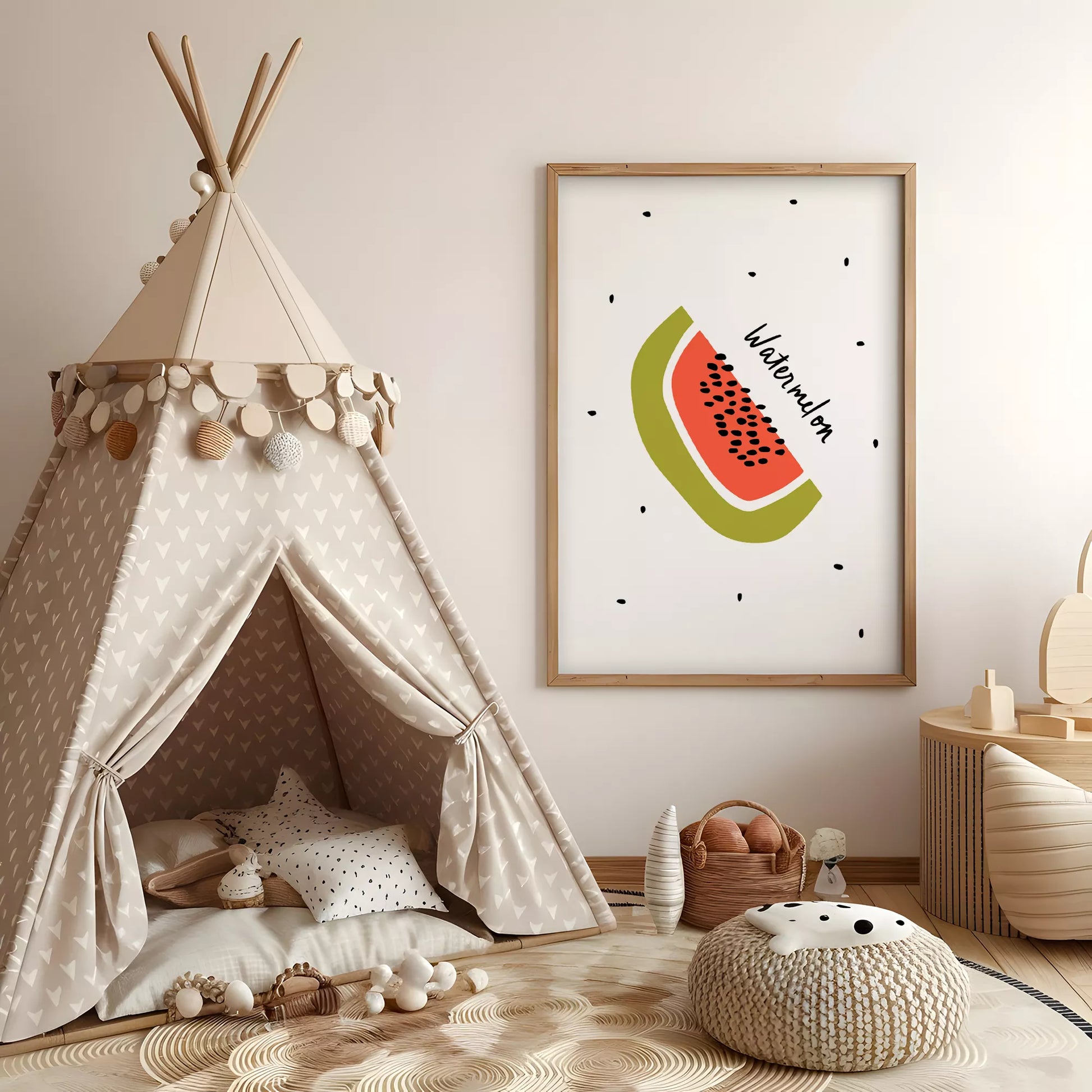 北欧モダンスイカデザインのアートポスター キッチン装飾