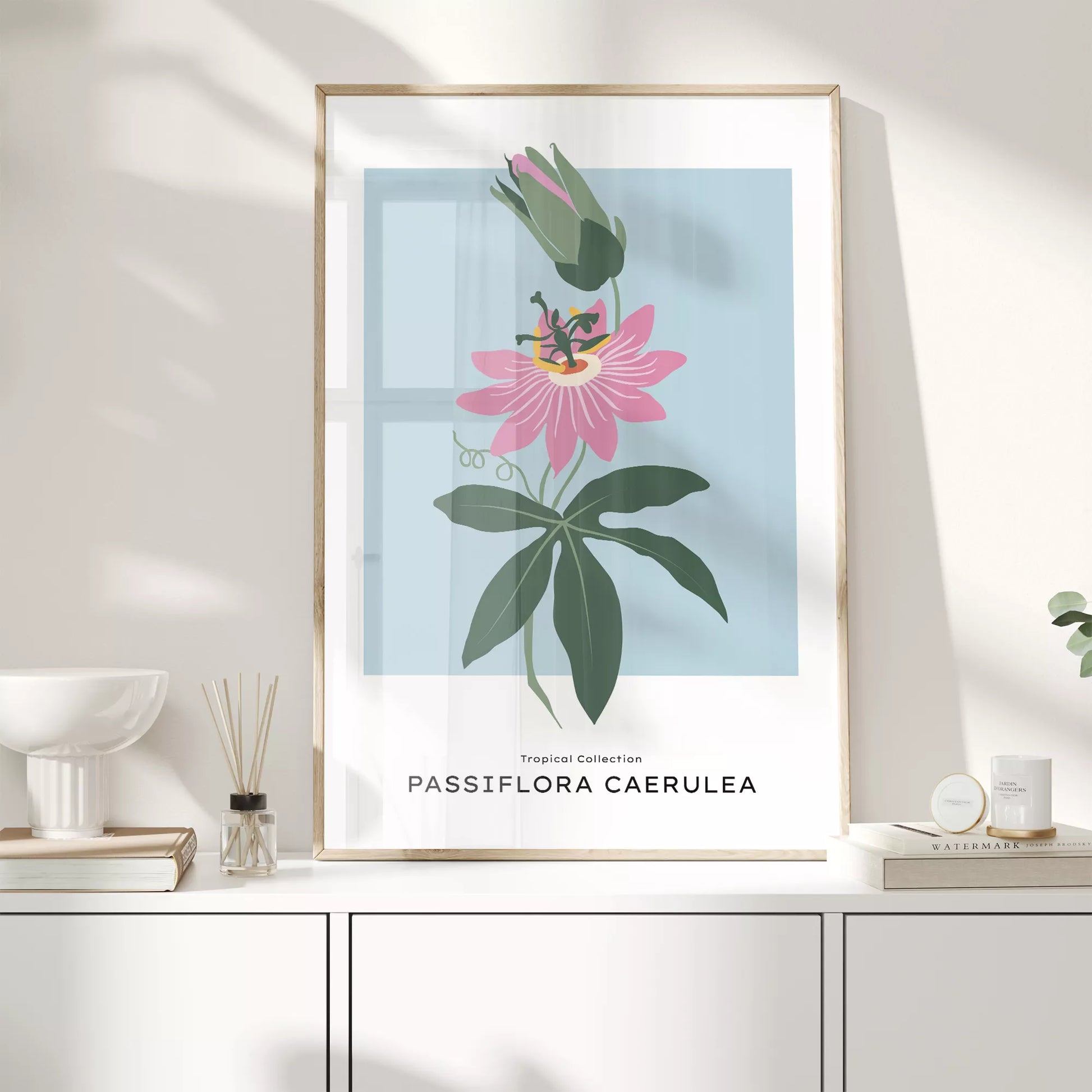 トケイソウのボタニカルアートポスター 北欧デザイン シンプルモダン