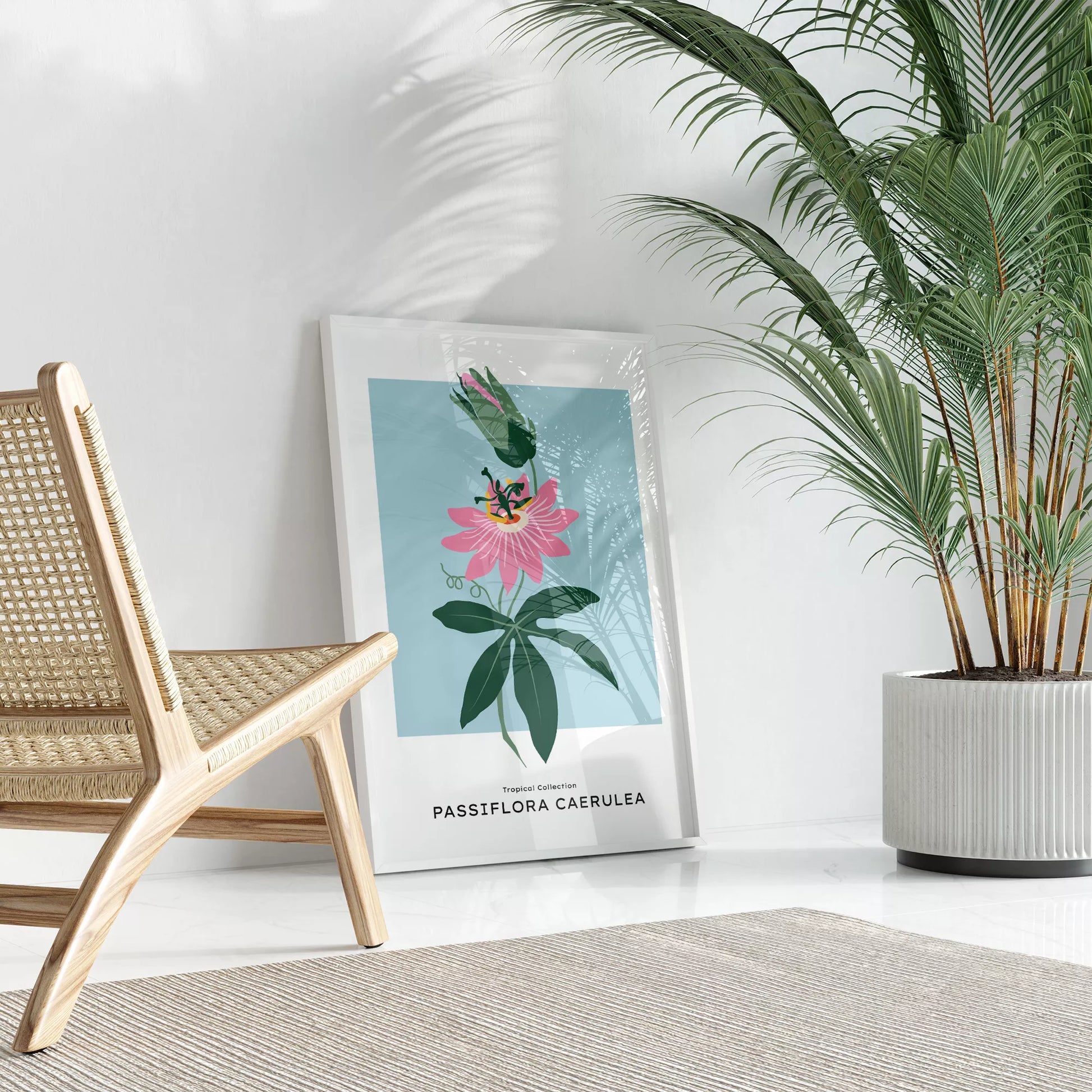 トケイソウのボタニカルアートポスター 北欧デザイン シンプルモダン