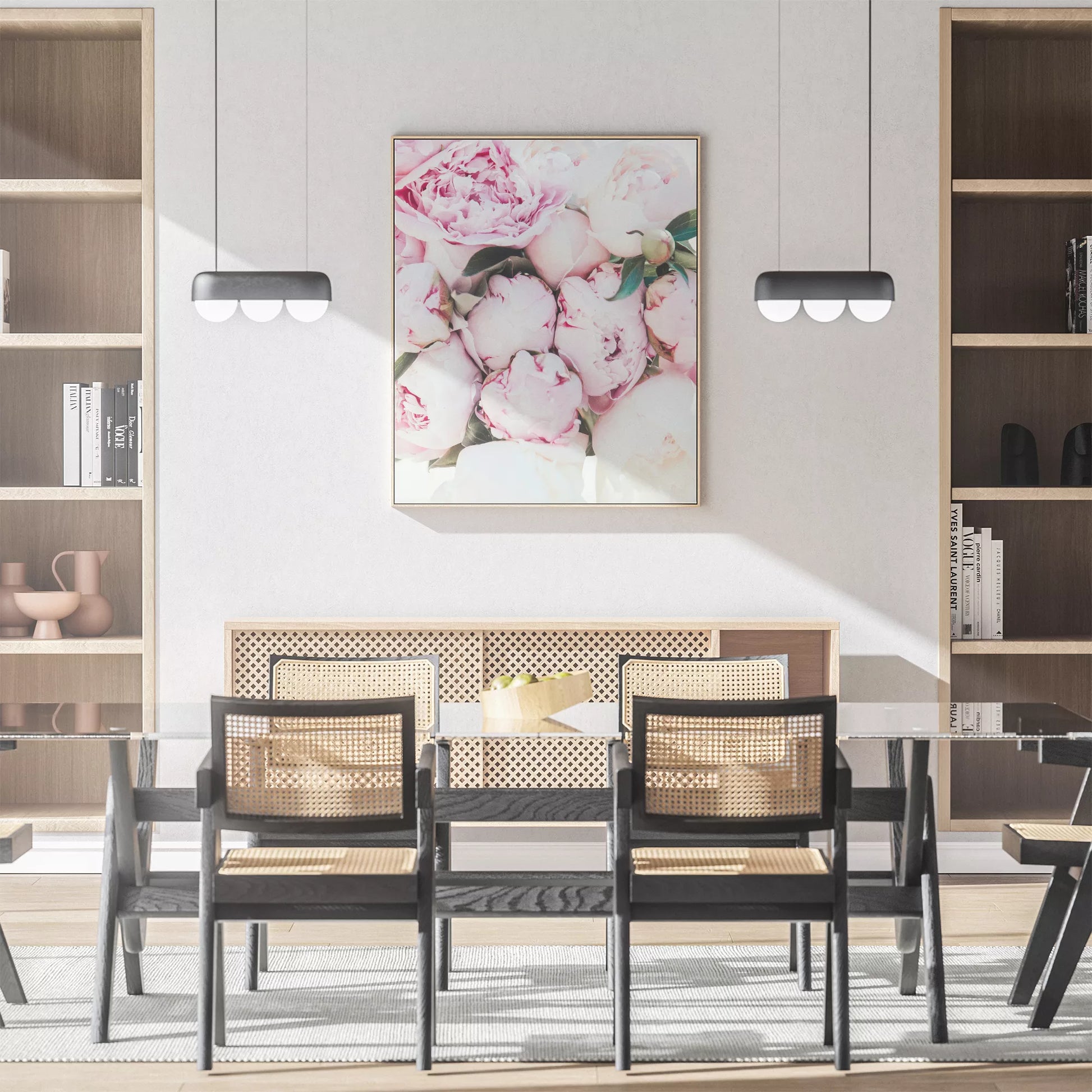 ピンクの芍薬の花が美しいアートプリント