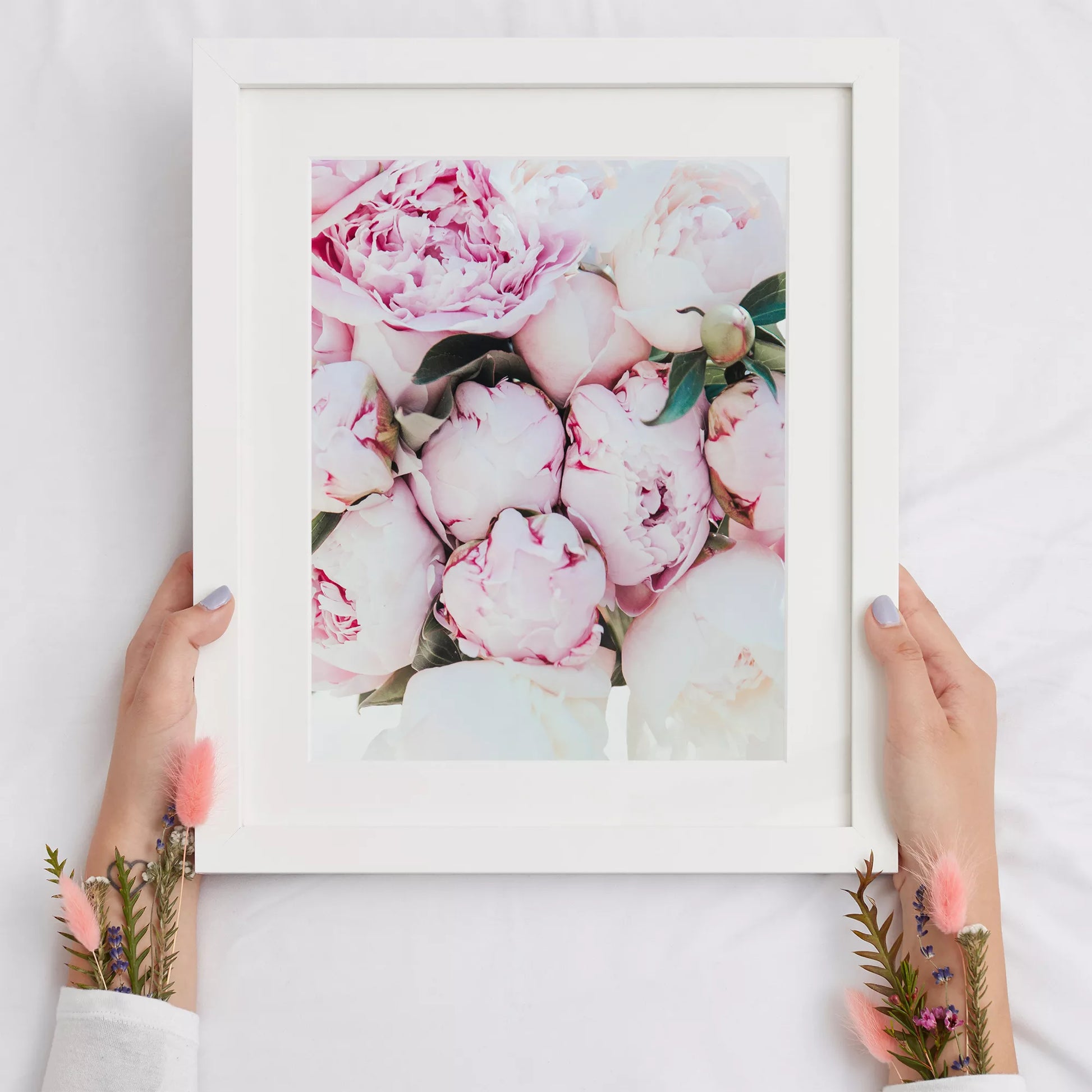 ピンクの芍薬の花が美しいアートプリント