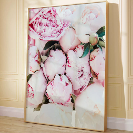 ピンクの芍薬の花が美しいアートプリント