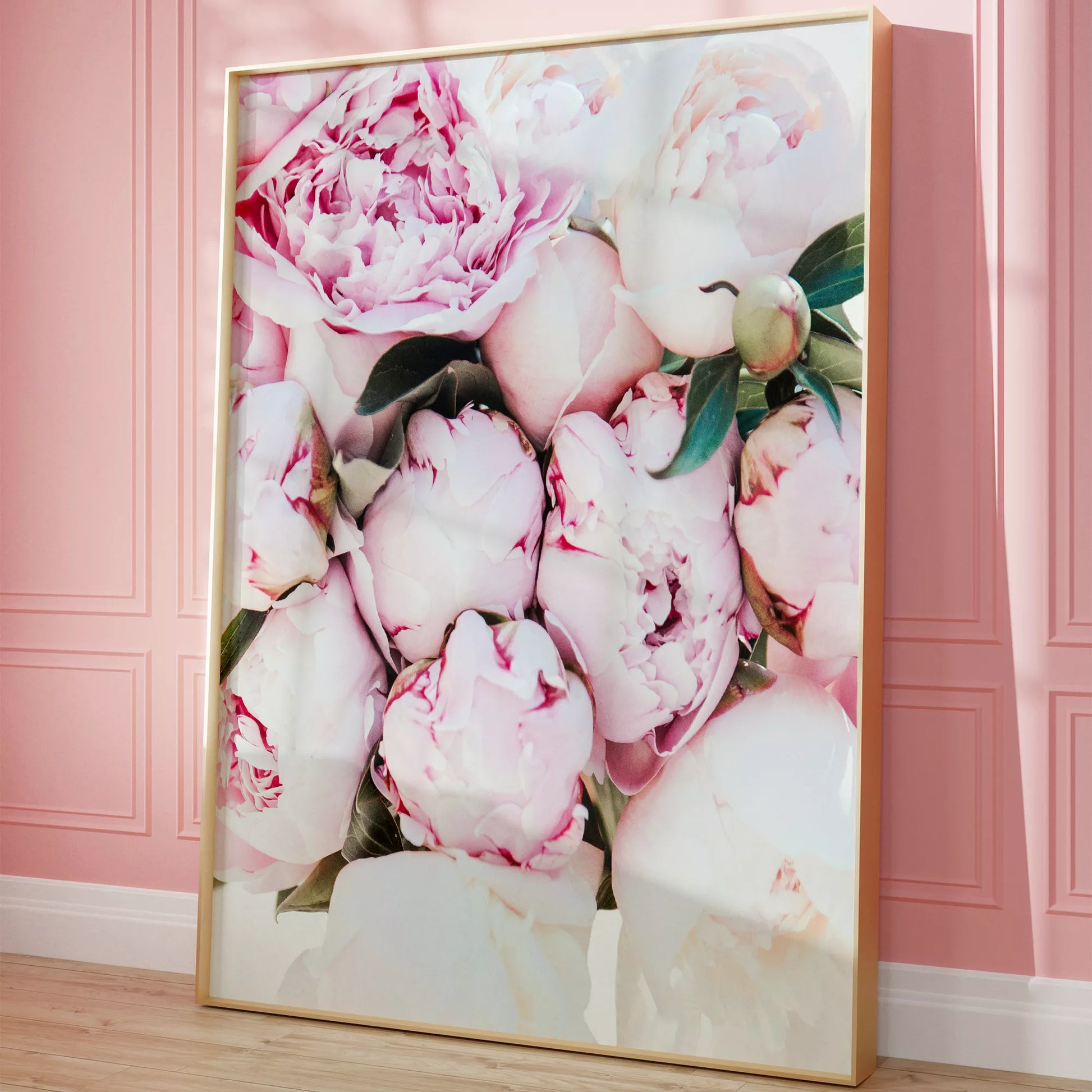 ピンクの芍薬の花が美しいアートプリント
