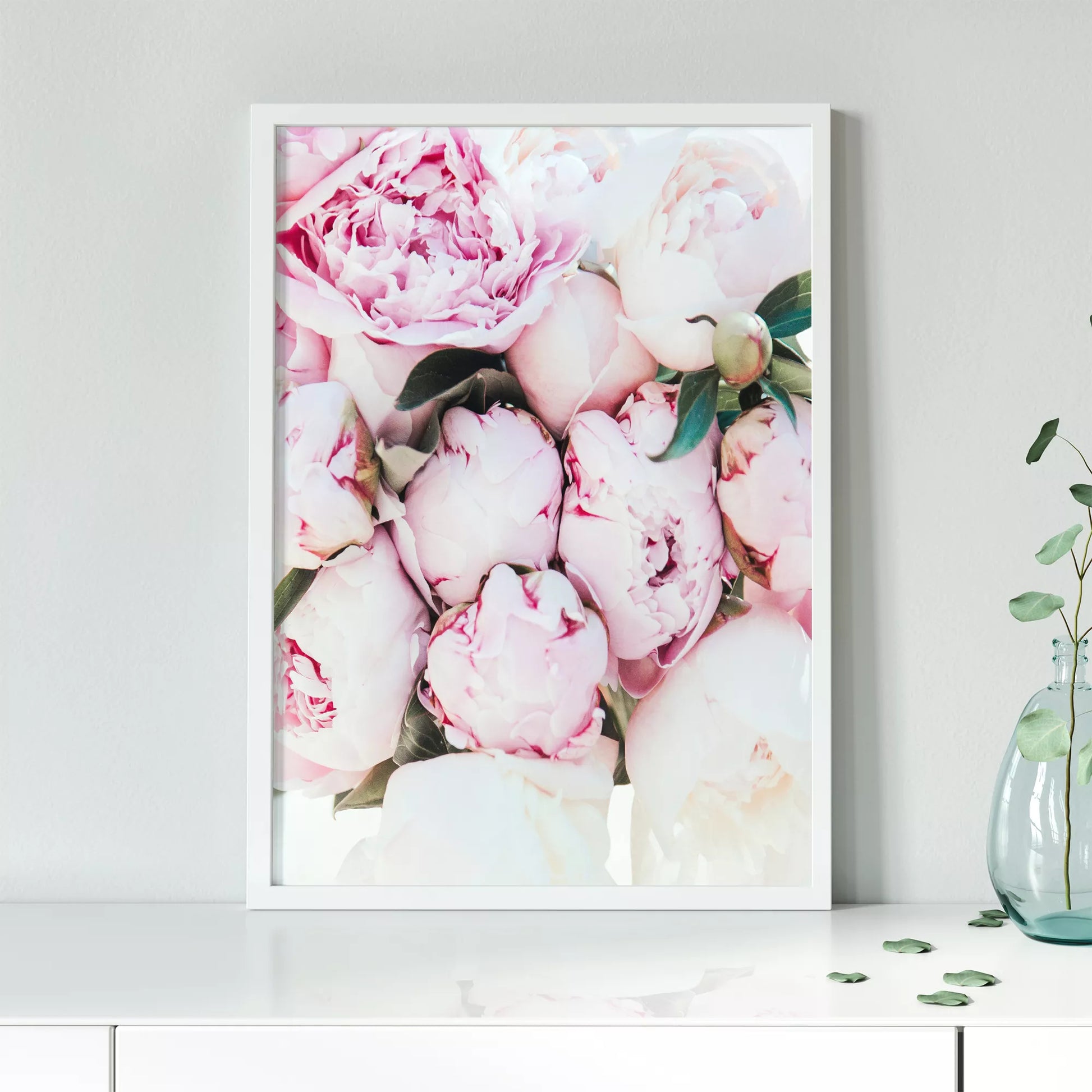 ピンクの芍薬の花が美しいアートプリント
