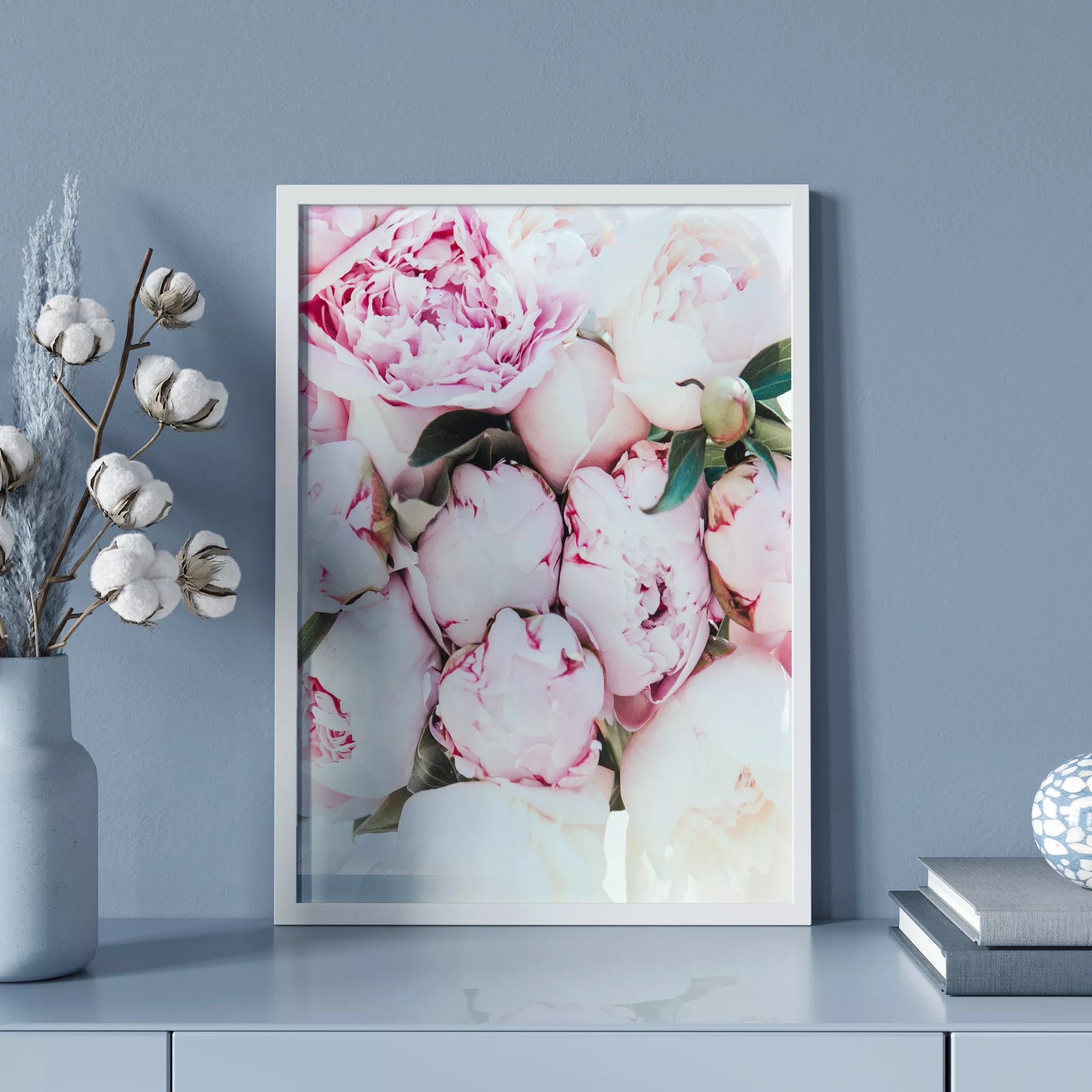 ピンクの芍薬の花が美しいアートプリント