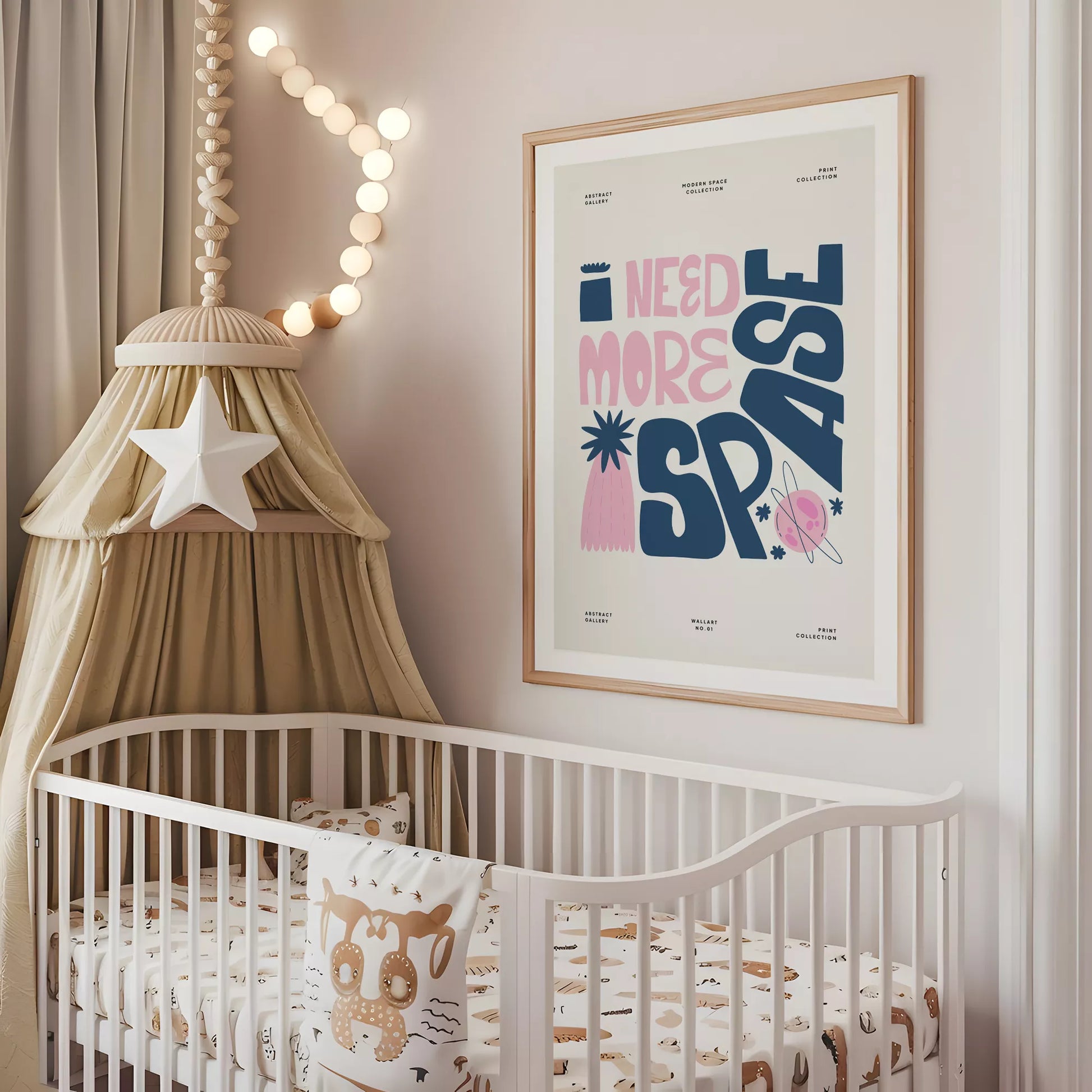 子供宇宙英語学習モチベーションポスターピンクネイビー