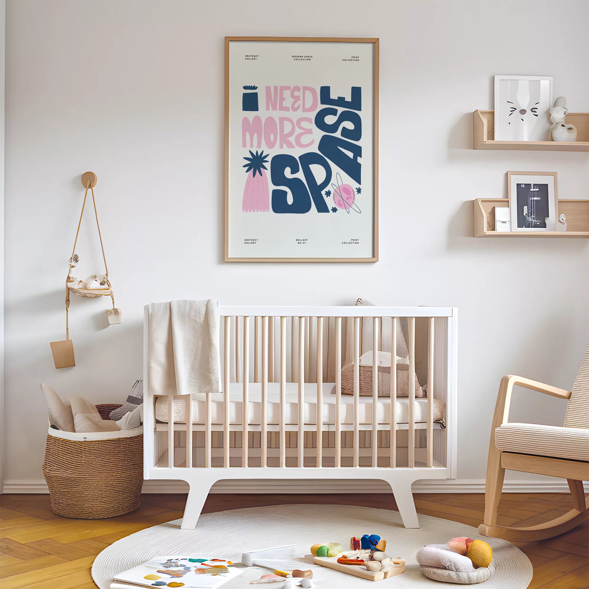 子供宇宙英語学習モチベーションポスターピンクネイビー