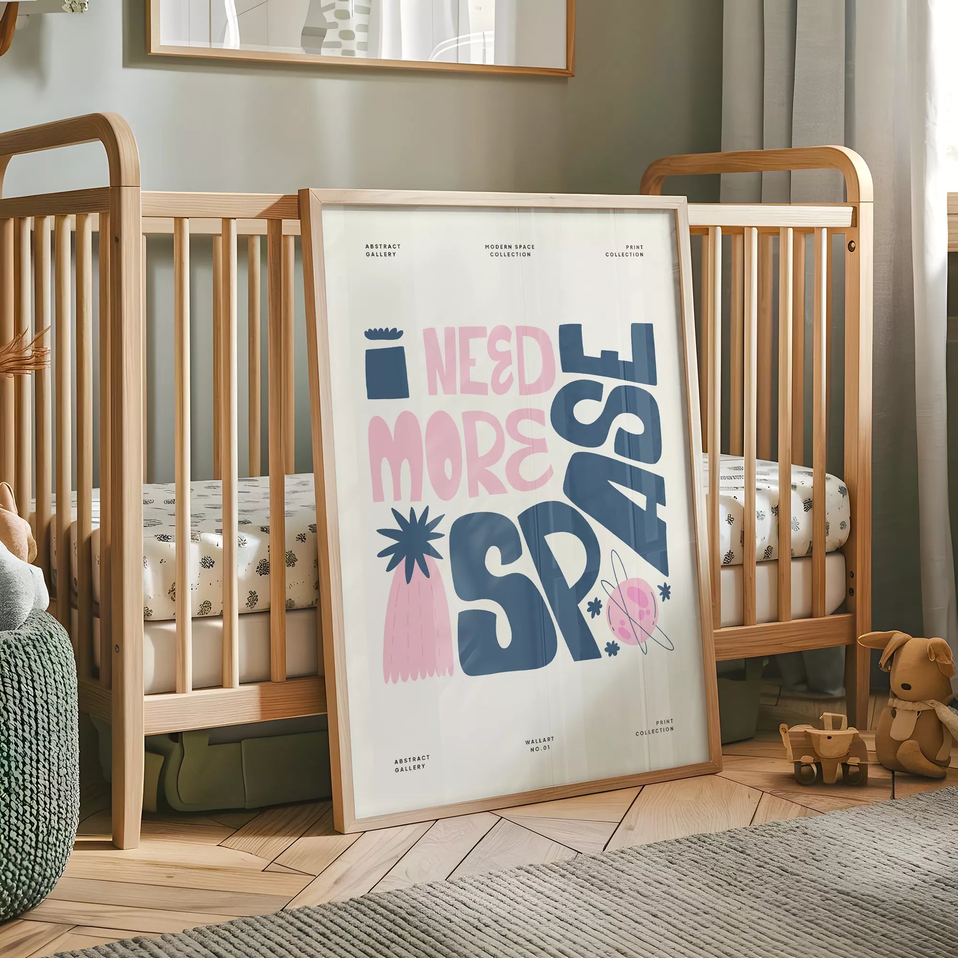 子供宇宙英語学習モチベーションポスターピンクネイビー